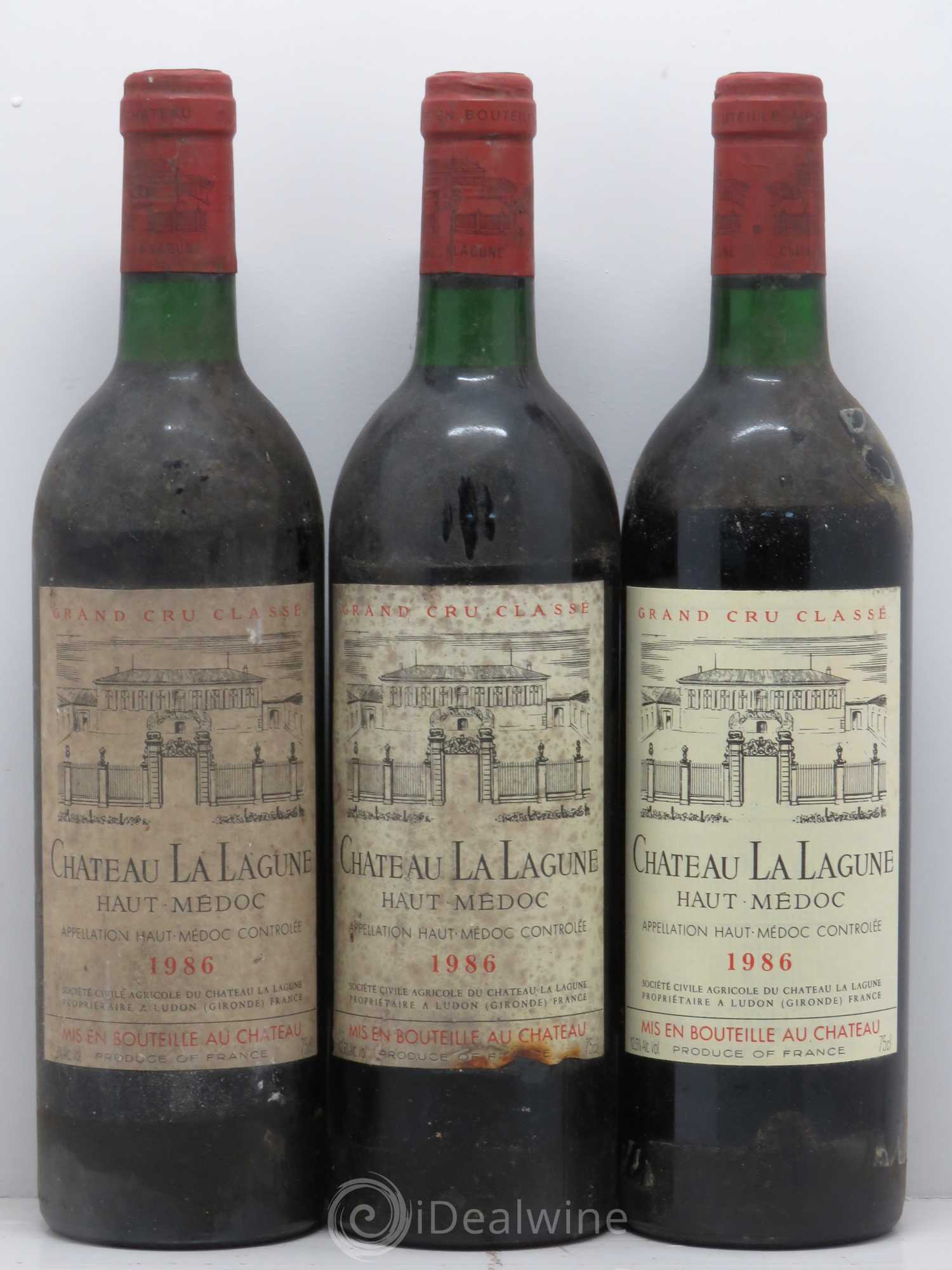 Château la Lagune 3ème Grand Cru Classé 1986 - Lot de 3 bouteilles - 0