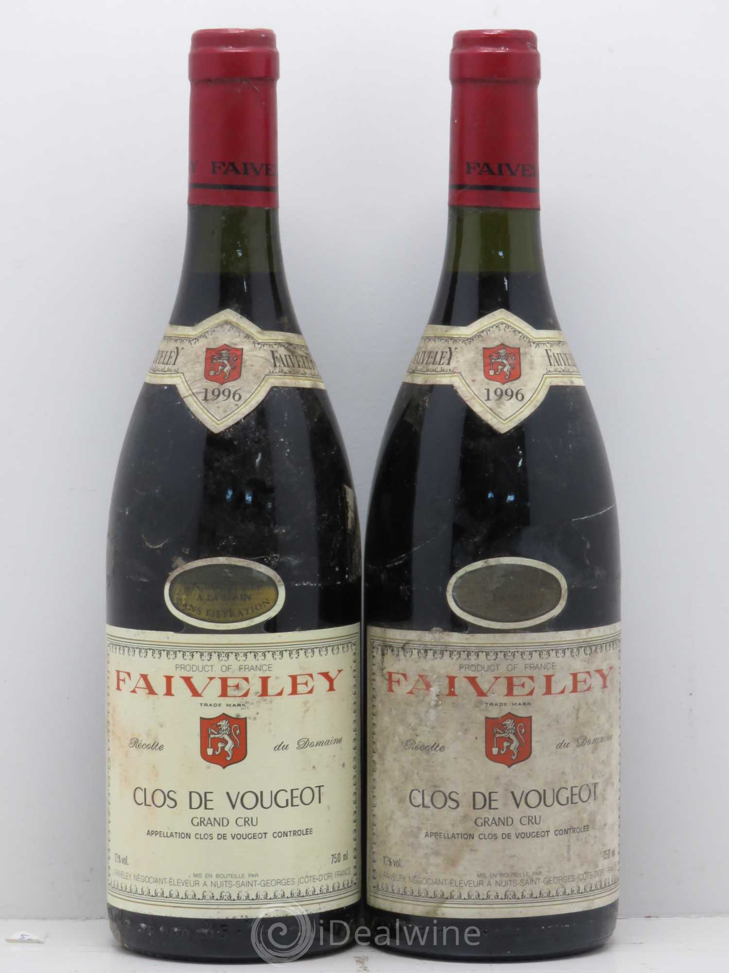 Clos de Vougeot Grand Cru Faiveley 1996 - Lot de 2 bouteilles - 0