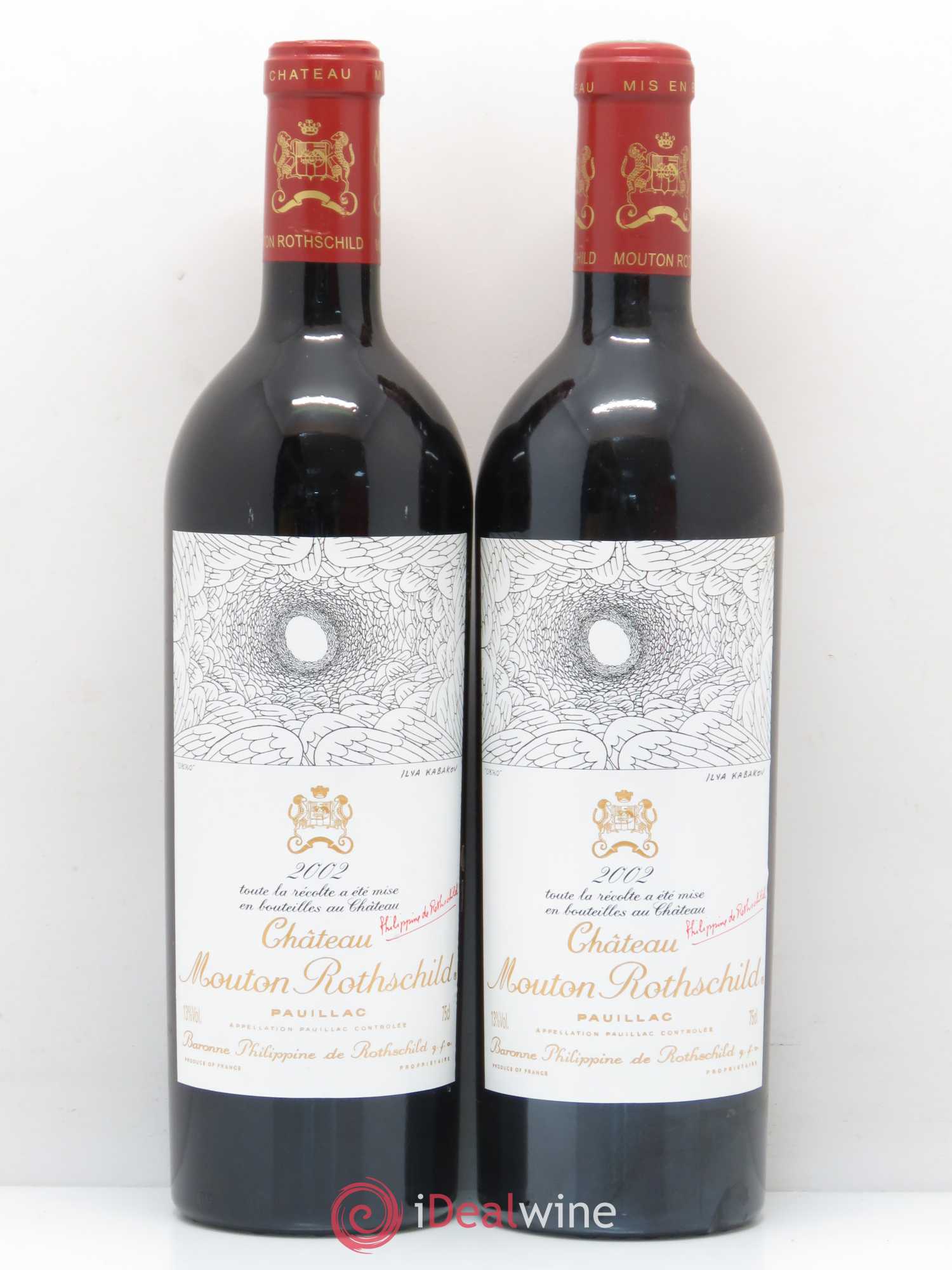 Château Mouton Rothschild 1er Grand Cru Classé 2002 - Lot de 2 bouteilles - 0