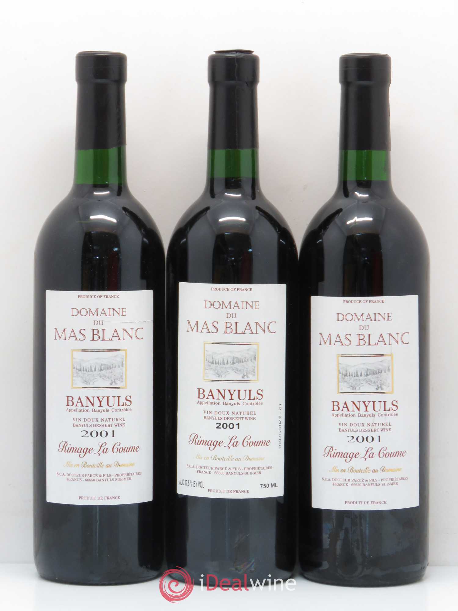Banyuls Rimage La Coume Mas Blanc (Domaine du) - Parcé et Fils 2001 - Lot de 6 bouteilles - 2
