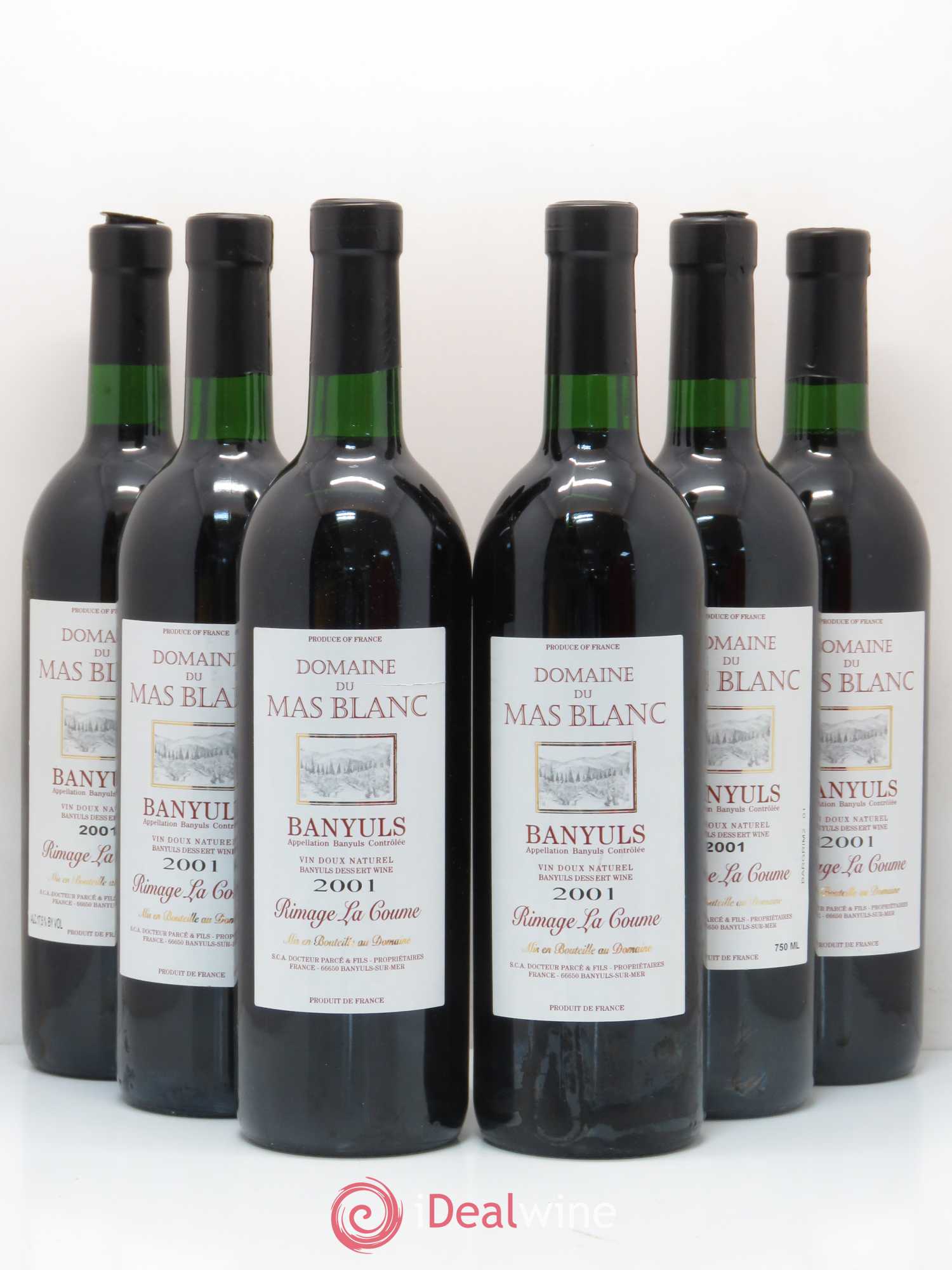 Banyuls Rimage La Coume Mas Blanc (Domaine du) - Parcé et Fils 2001 - Lot de 6 bouteilles - 0