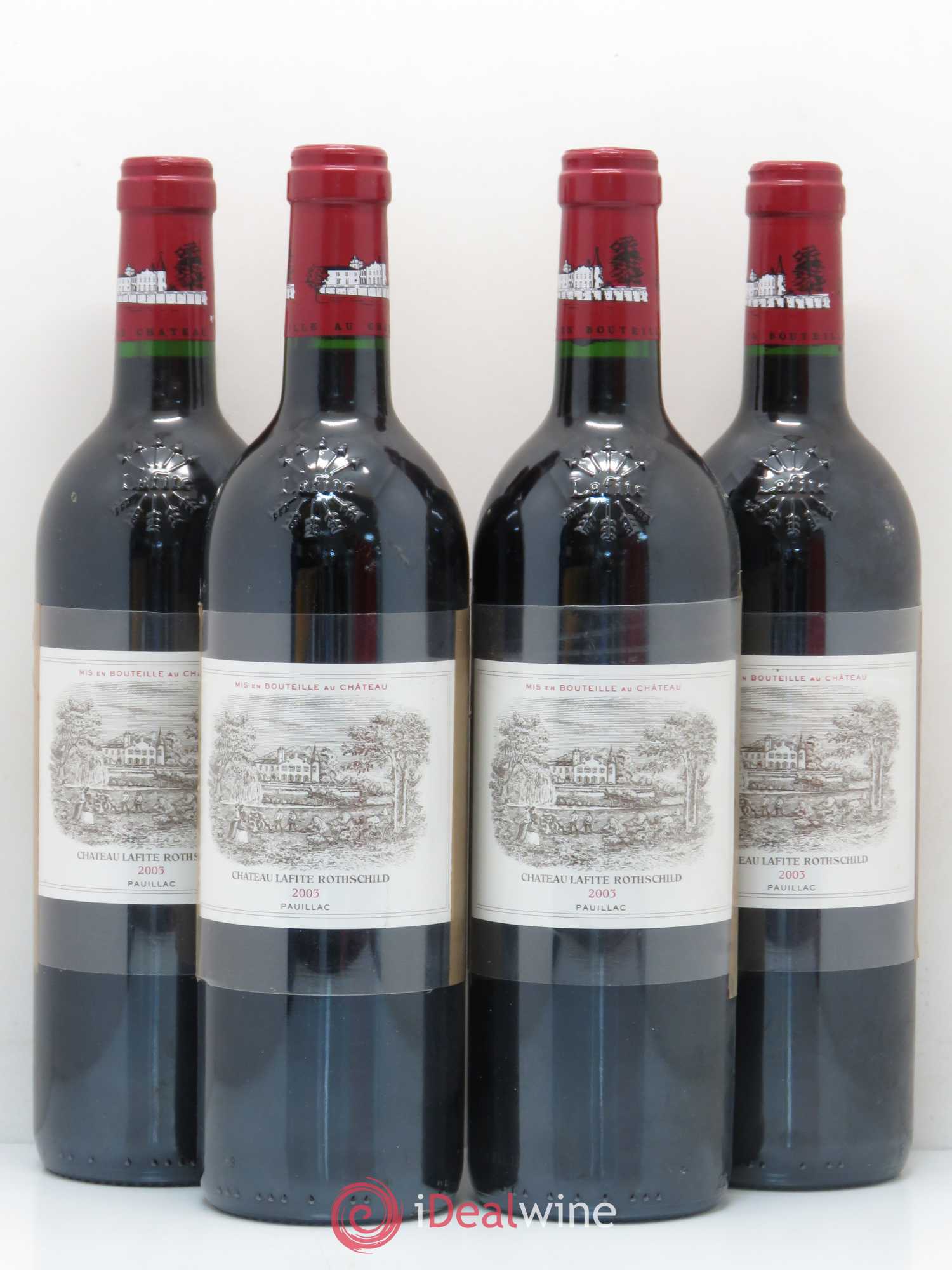 Château Lafite Rothschild 1er Grand Cru Classé 2003 - Lot de 4 bouteilles - 0