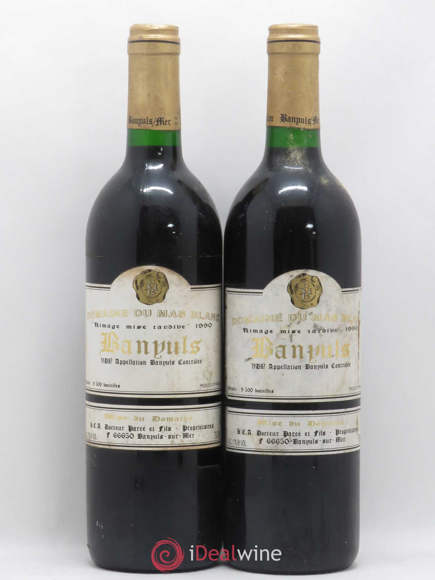 Banyuls Rimage Mas Blanc (Domaine du) - Parcé et Fils mise tardive 1990 - Posten von 2 Flaschen - 0