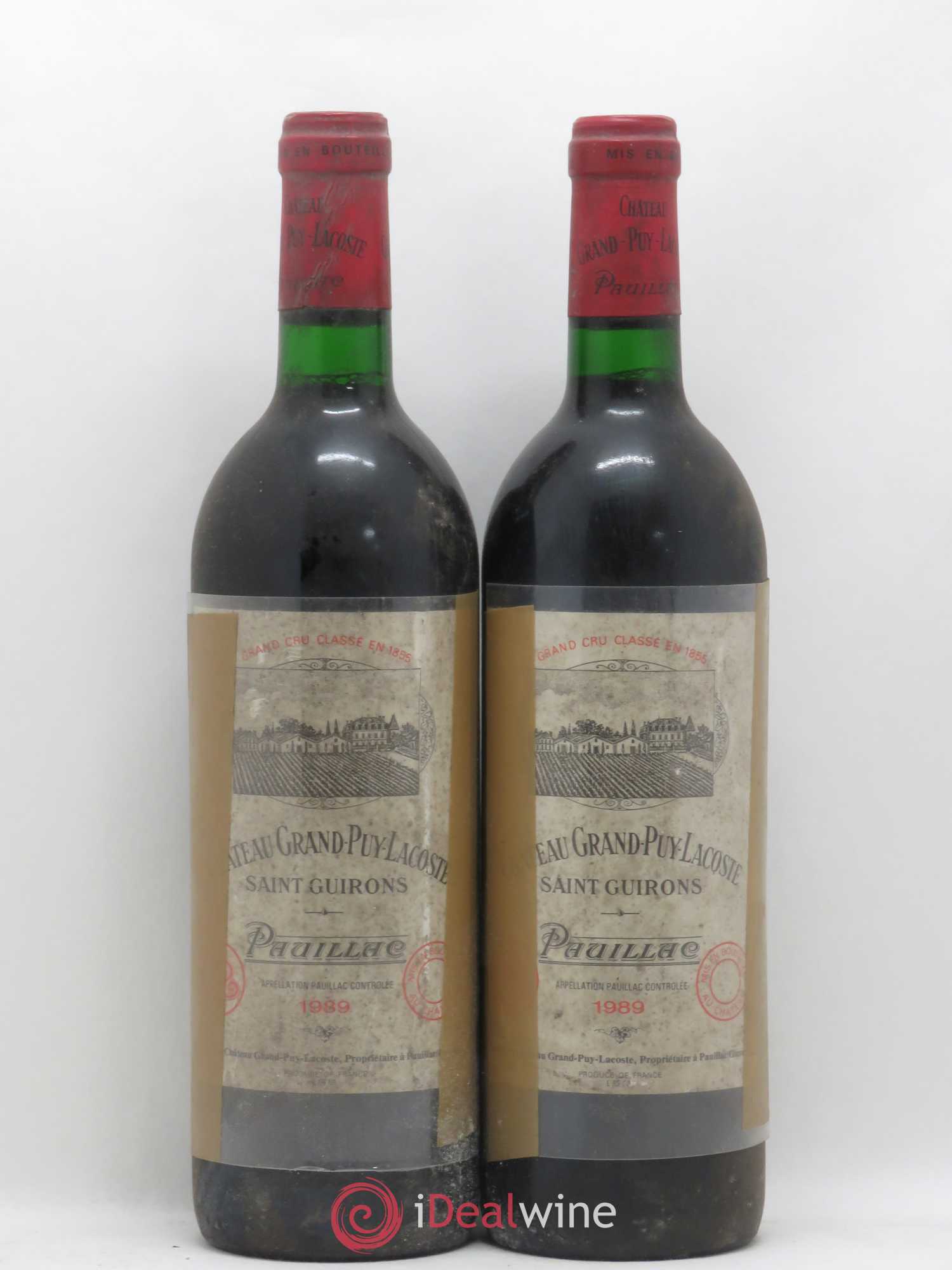 Château Grand Puy Lacoste 5ème Grand Cru Classé 1989 - Lot de 2 bouteilles - 0