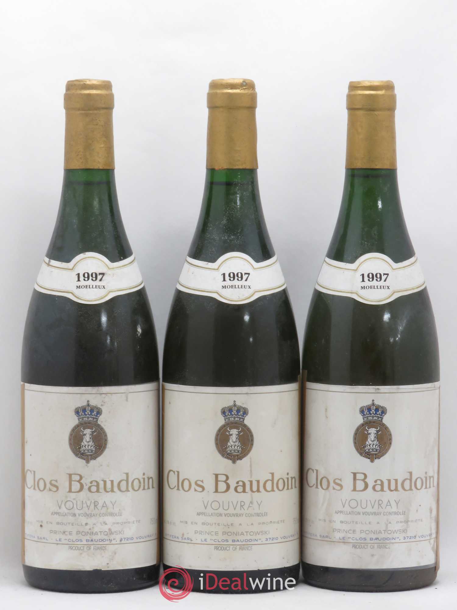 Vouvray Clos Baudoin 1997 - Lotto di 3 bottiglie - 0