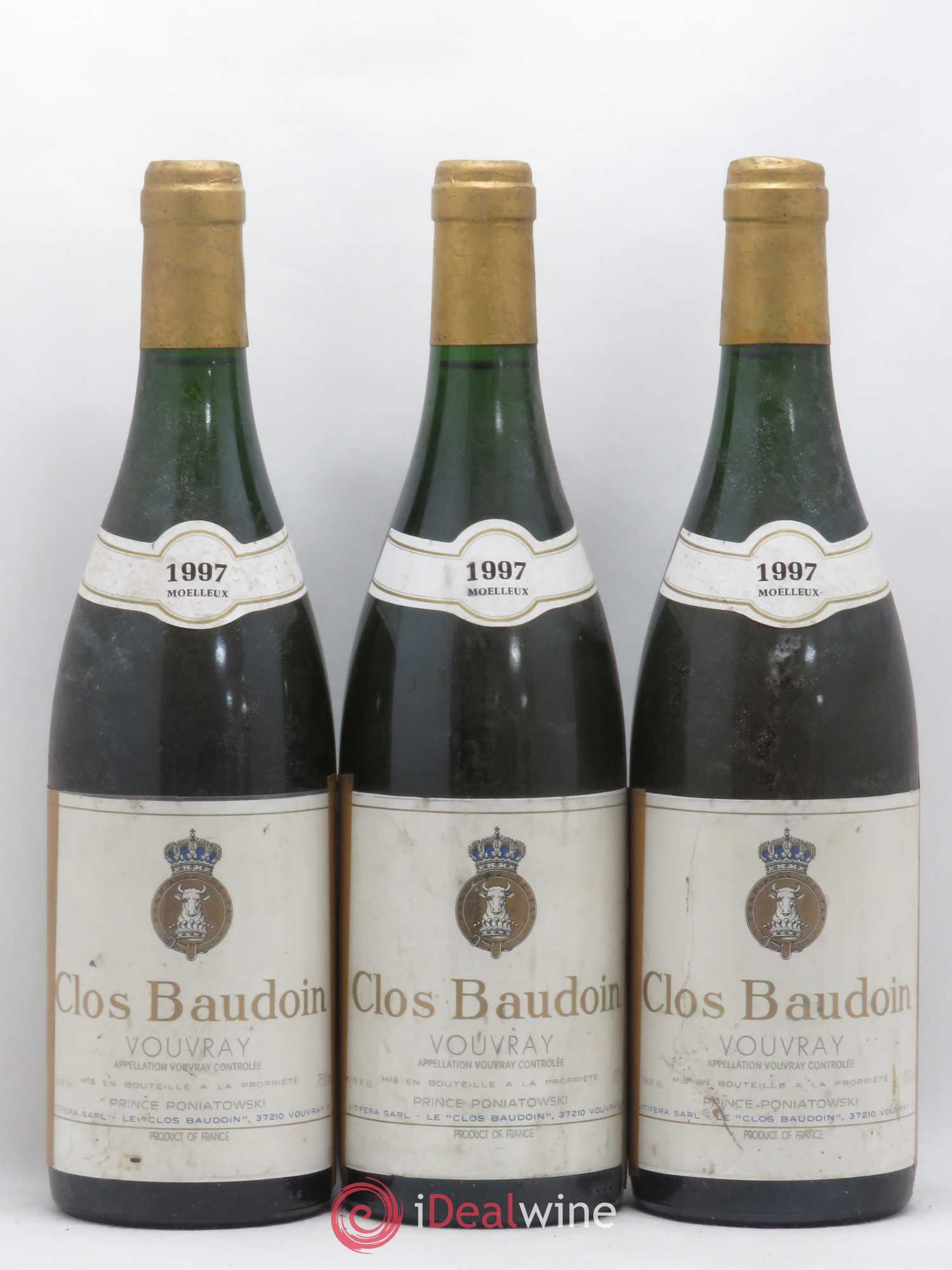 Vouvray Clos Baudoin 1997 - Lotto di 3 bottiglie - 0