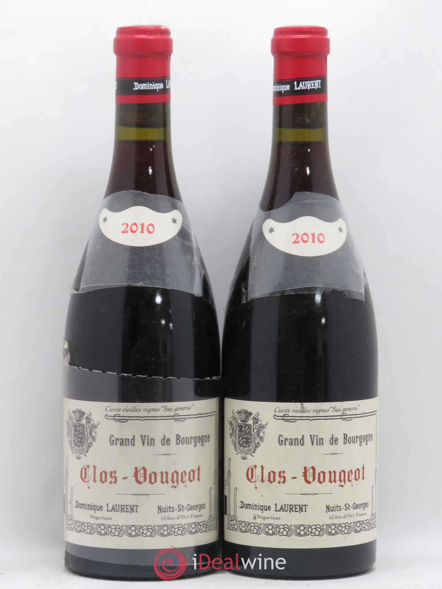 Clos de Vougeot Grand Cru Dominique Laurent vieilles vignes Sui Generis 2010 - Lot de 2 bouteilles - 0
