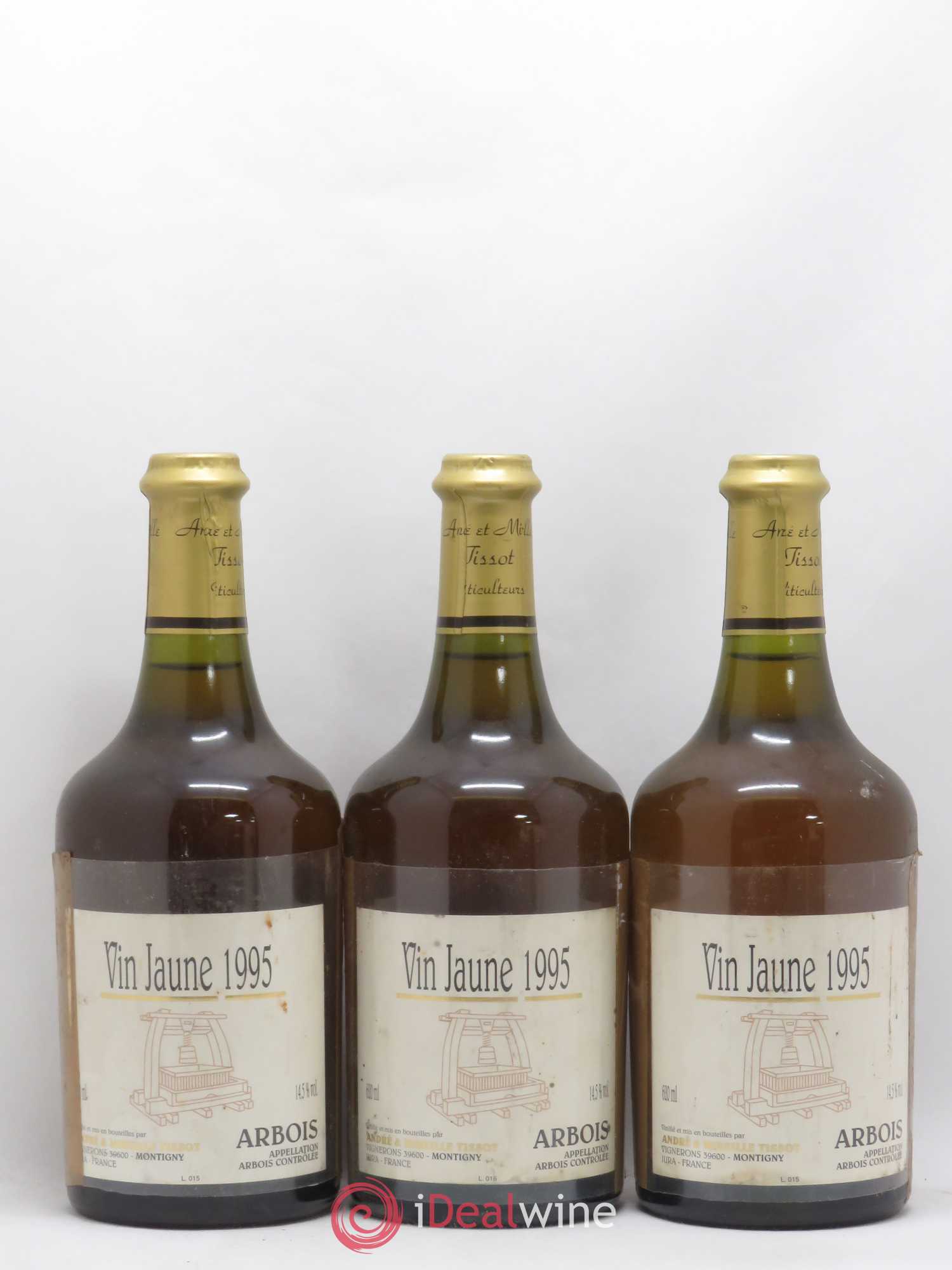 Arbois Vin Jaune Tissot 1995 - Lot de 3 bouteilles - 0