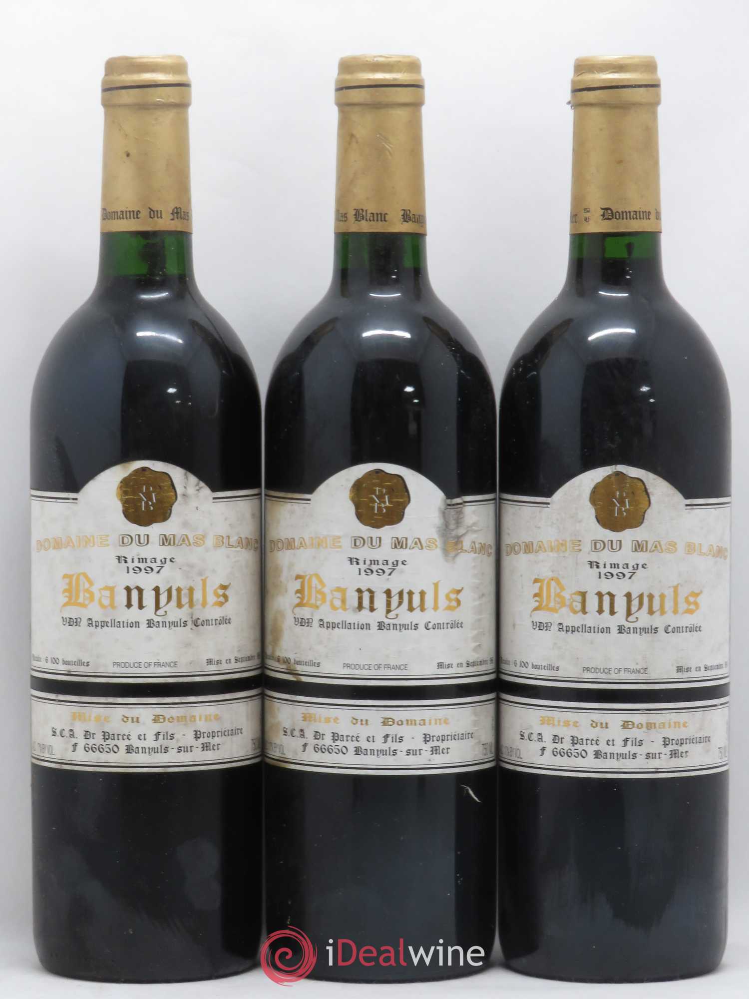 Banyuls Rimage Mas Blanc (Domaine du) - Parcé et Fils 1997 - Lot de 3 bouteilles - 0