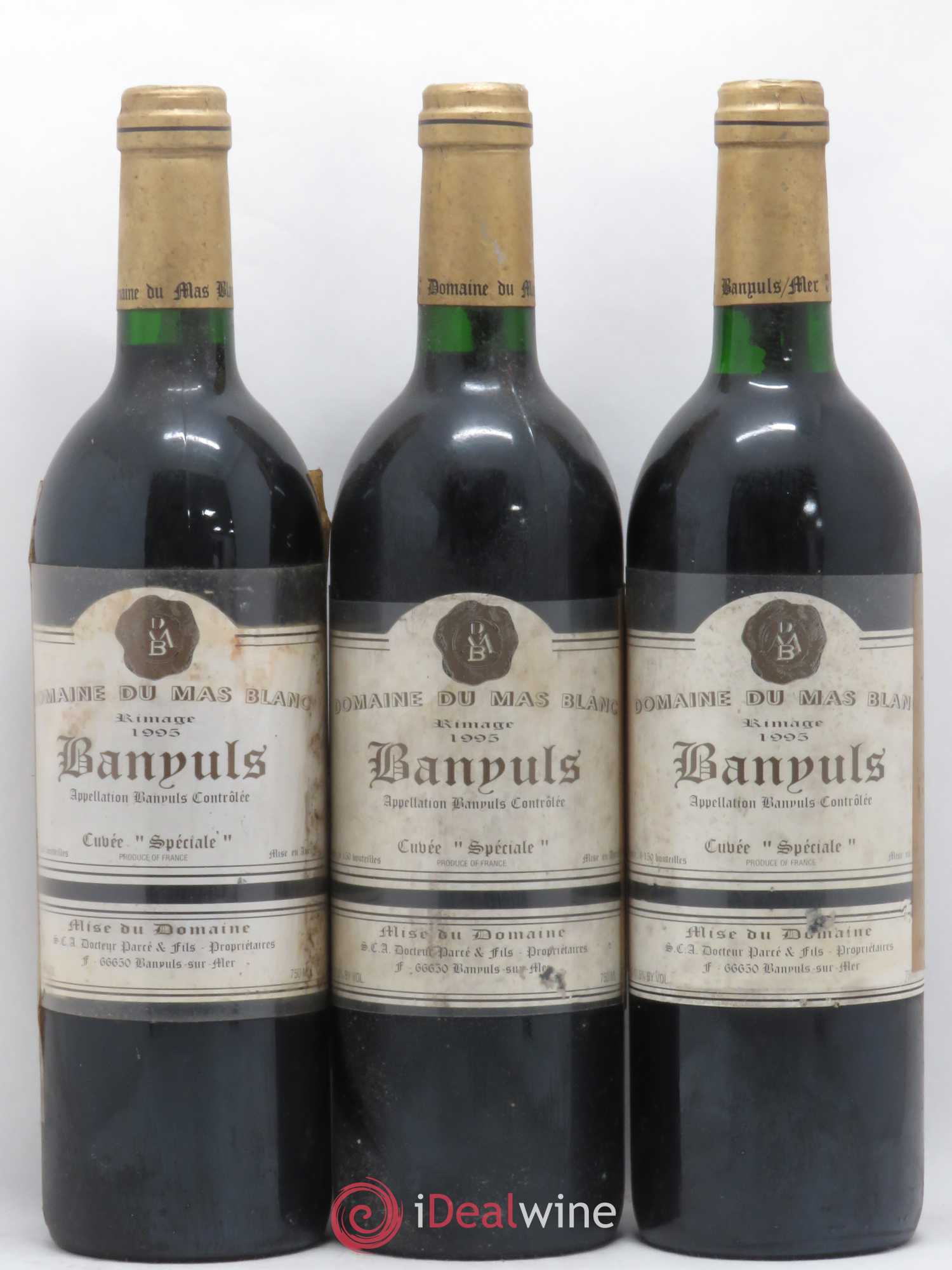 Banyuls Rimage Mas Blanc (Domaine du) - Parcé et Fils Cuvée spéciale 1995 - Posten von 3 Flaschen - 0
