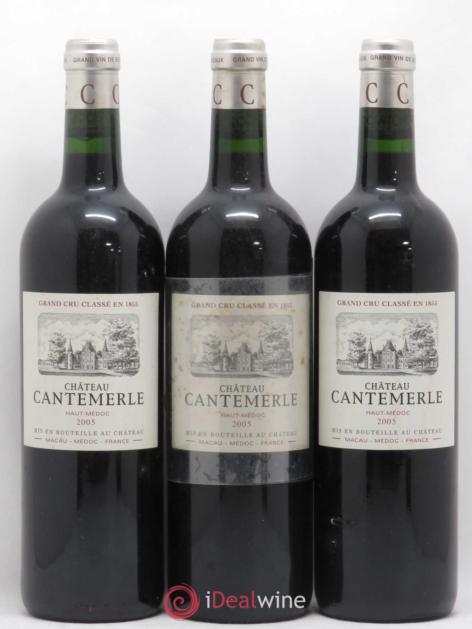Château Cantemerle 5ème Grand Cru Classé 2005 - Lot de 3 bouteilles - 0