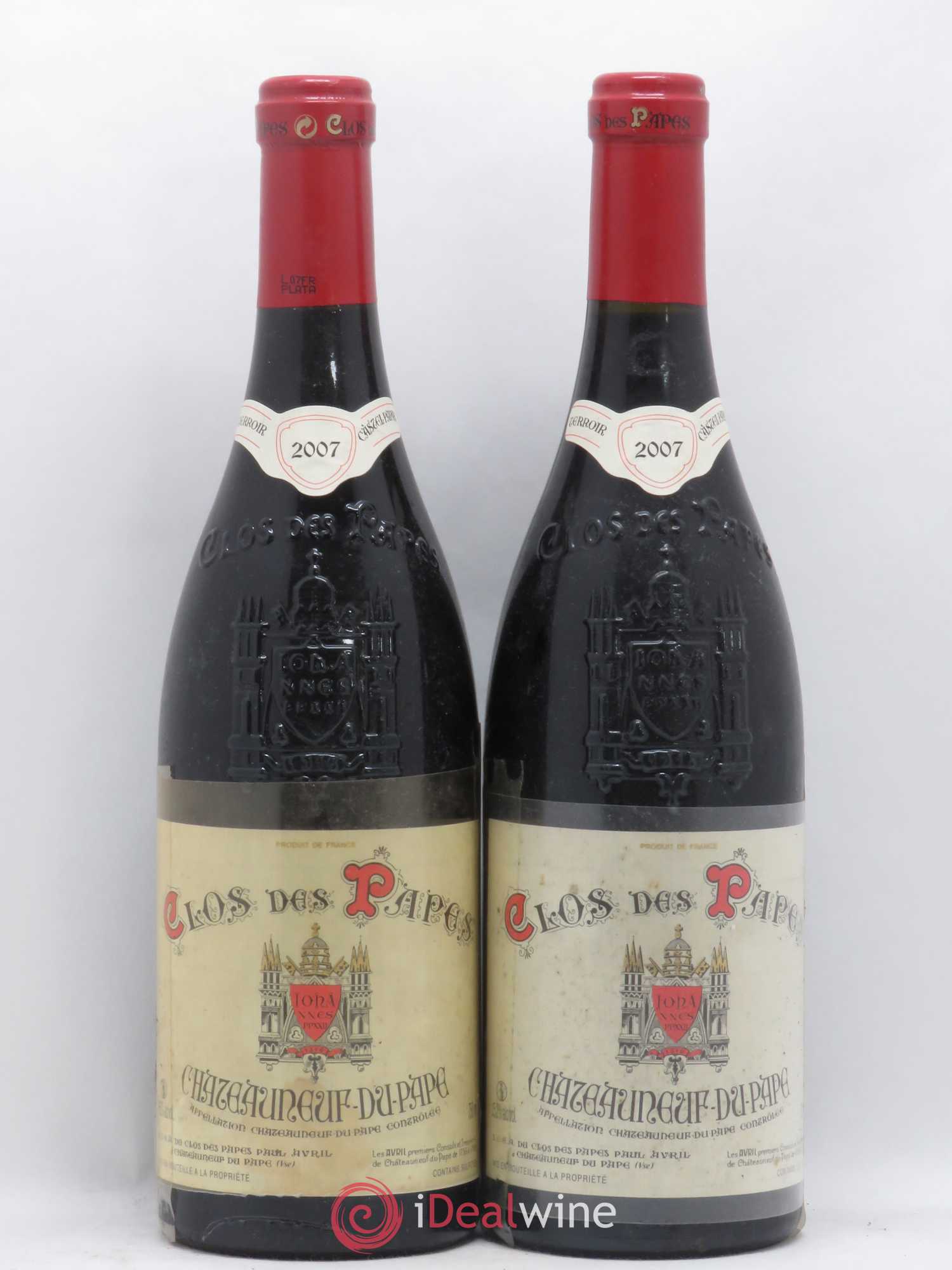 Châteauneuf-du-Pape Clos des Papes - Paul Avril 2007 - Lot de 2 bouteilles - 0