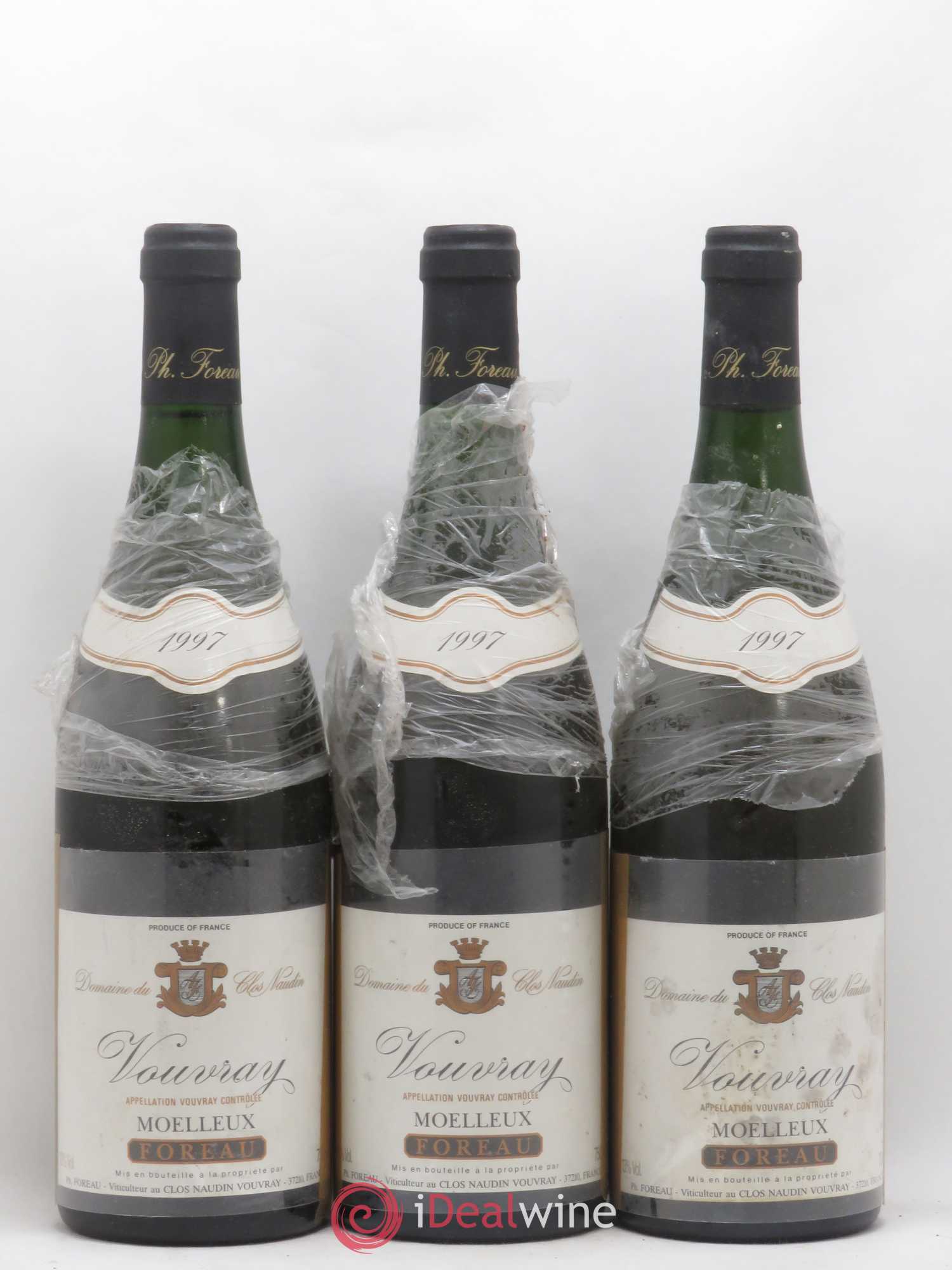 Vouvray Moelleux Clos Naudin - Philippe Foreau 1997 - Lotto di 3 bottiglie - 0