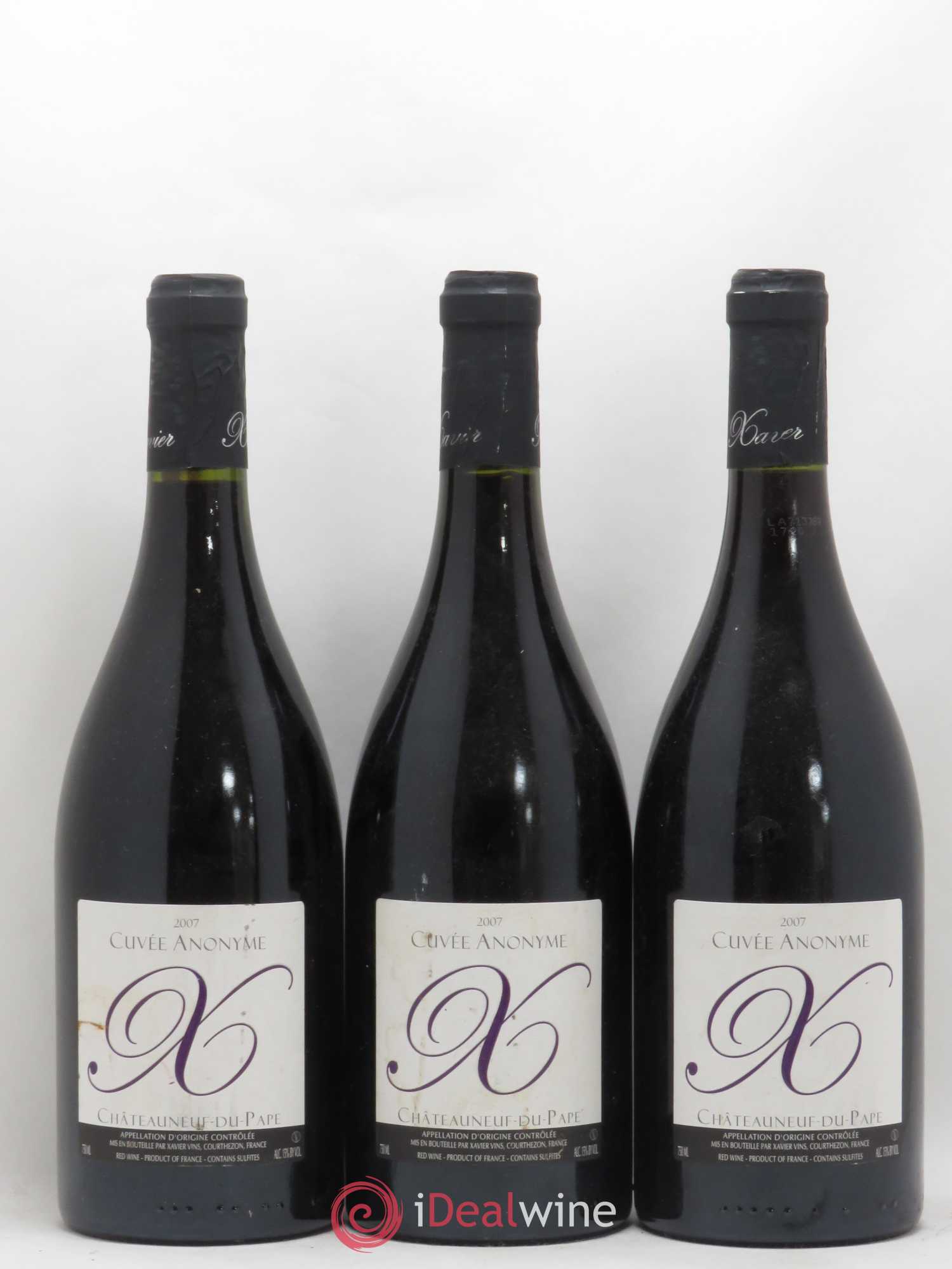 Châteauneuf-du-Pape Cuvee Anonyme Xavier Vins 2007 - Posten von 3 Flaschen - 0