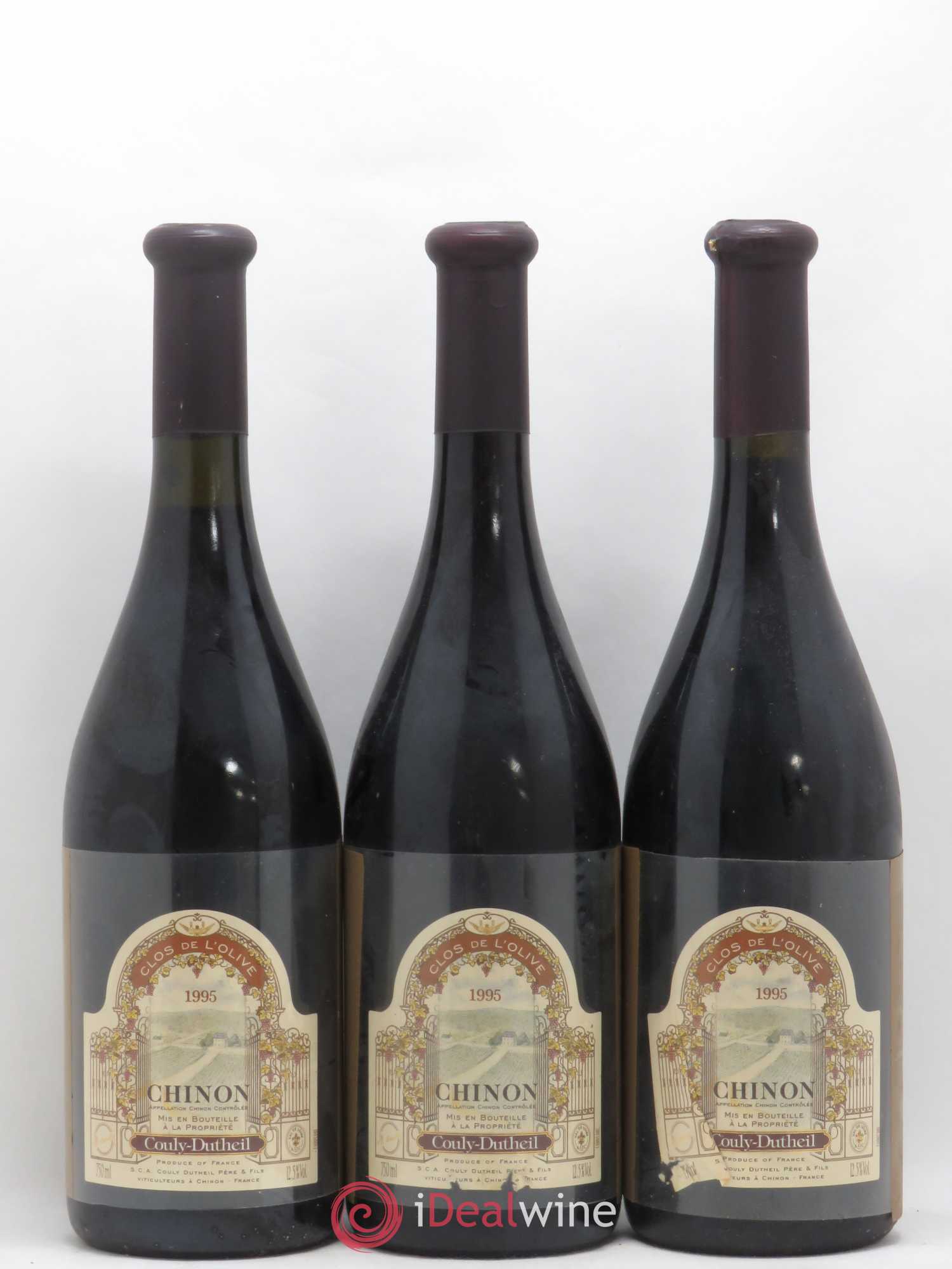 Chinon Clos de L'Olive Couly Dutheil 1995 - Posten von 3 Flaschen - 0