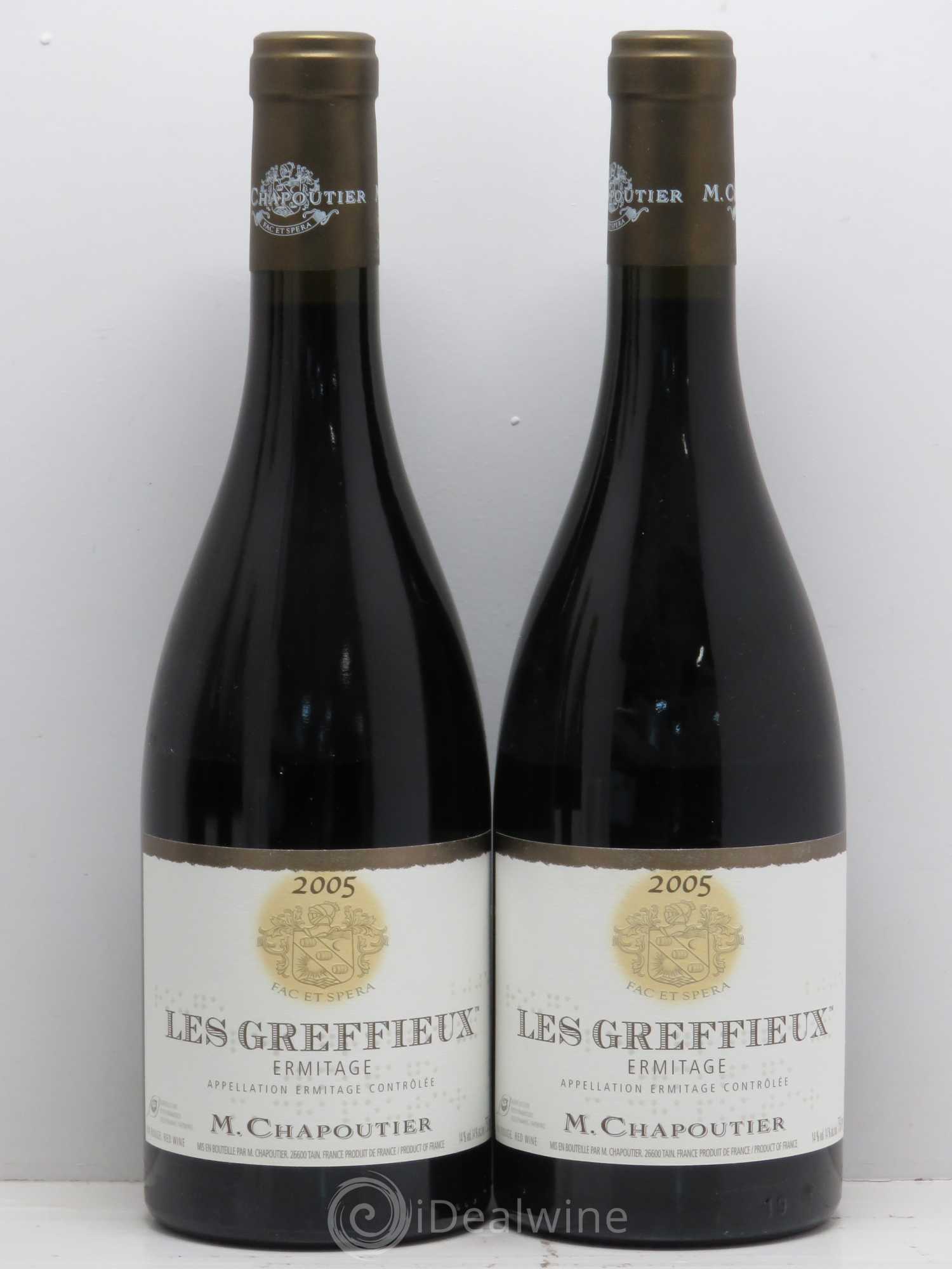 Hermitage Ermitage Les Greffieux Chapoutier 2005 - Lot de 2 bouteilles - 0