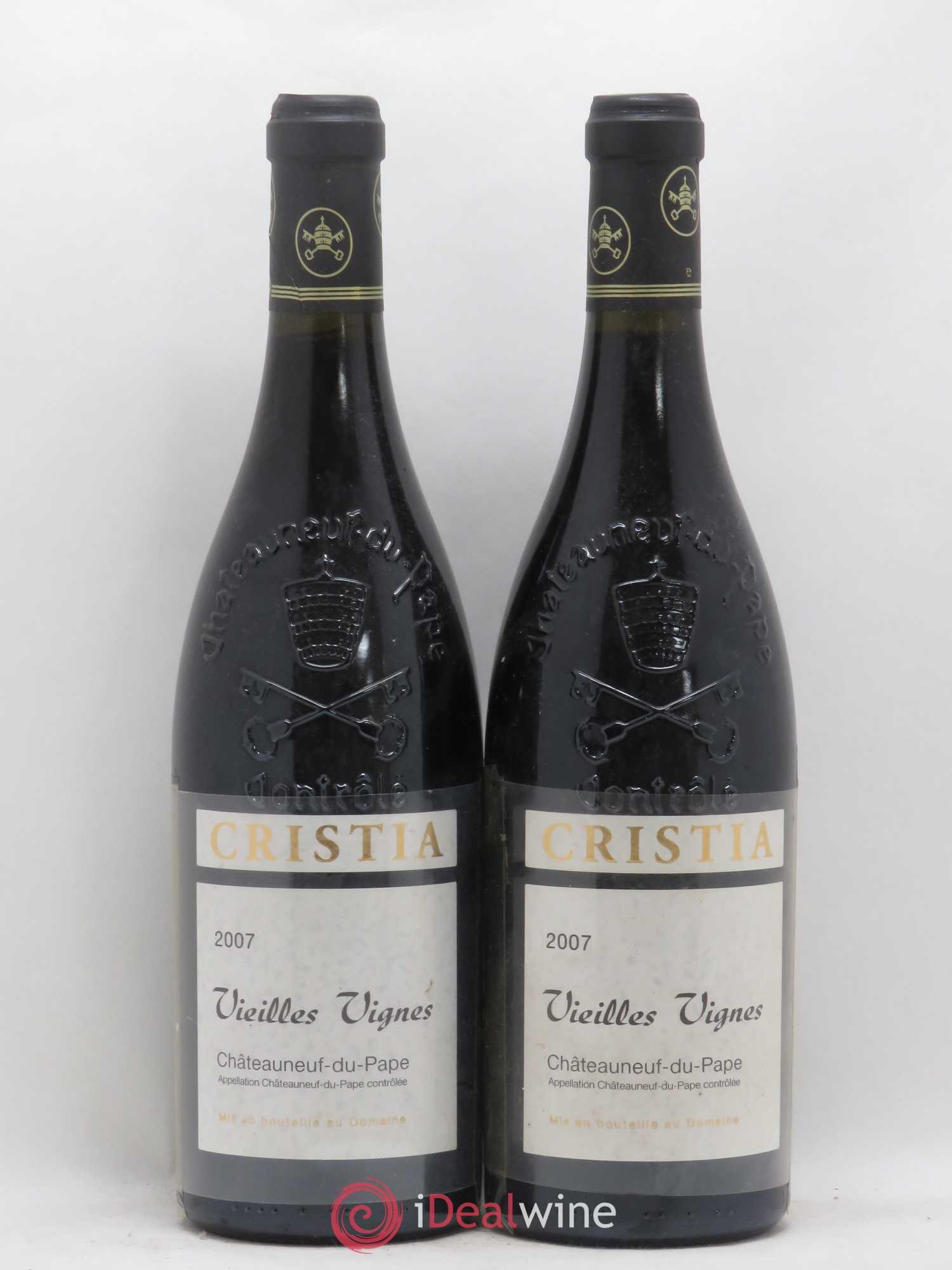 Châteauneuf-du-Pape Domaine de Cristia 2007 - Lotto di 2 bottiglie - 0