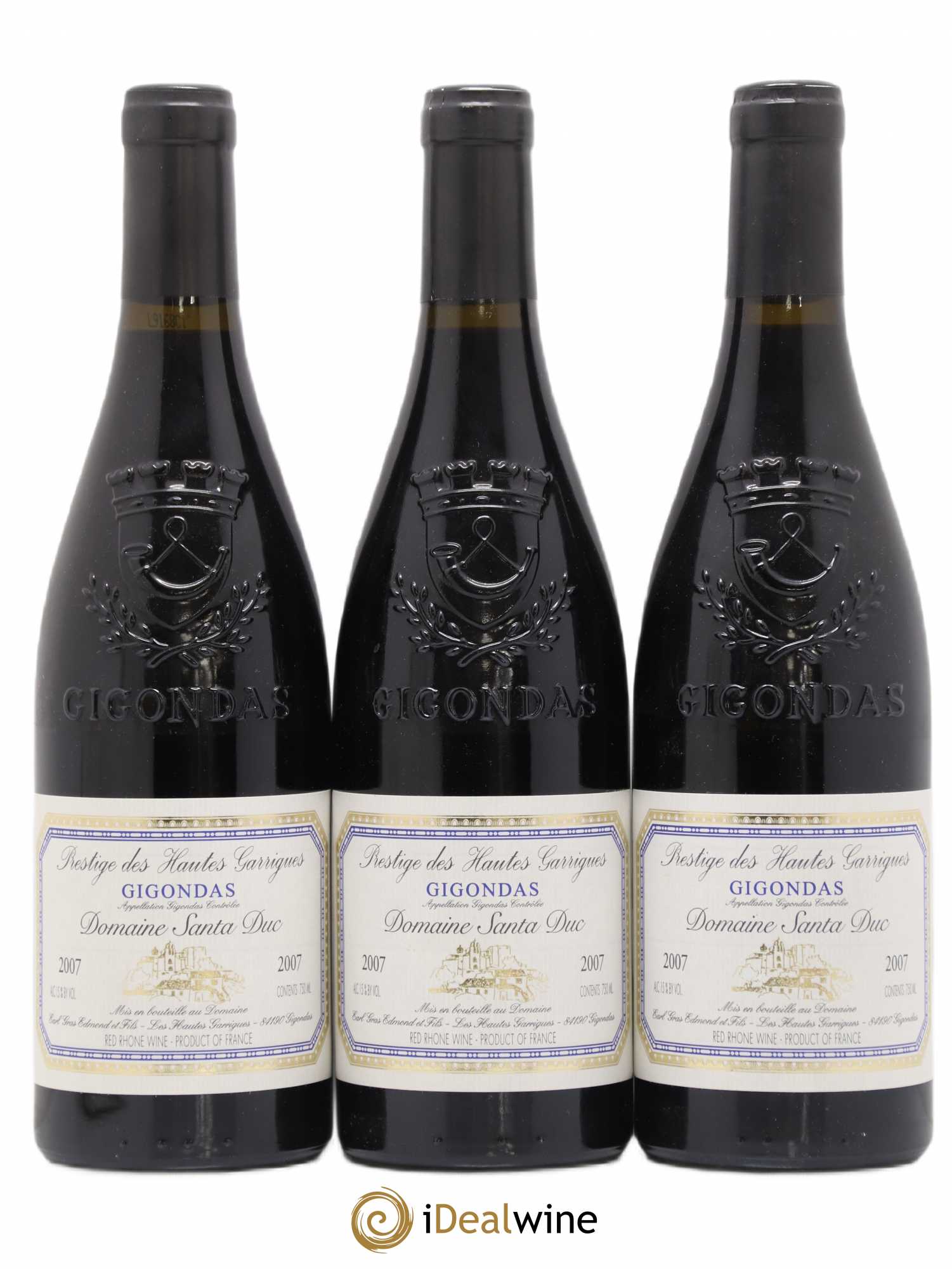 Gigondas Santa Duc (Domaine) Hautes Garrigues Famille Gras 2007 - Lot de 3 bouteilles - 0