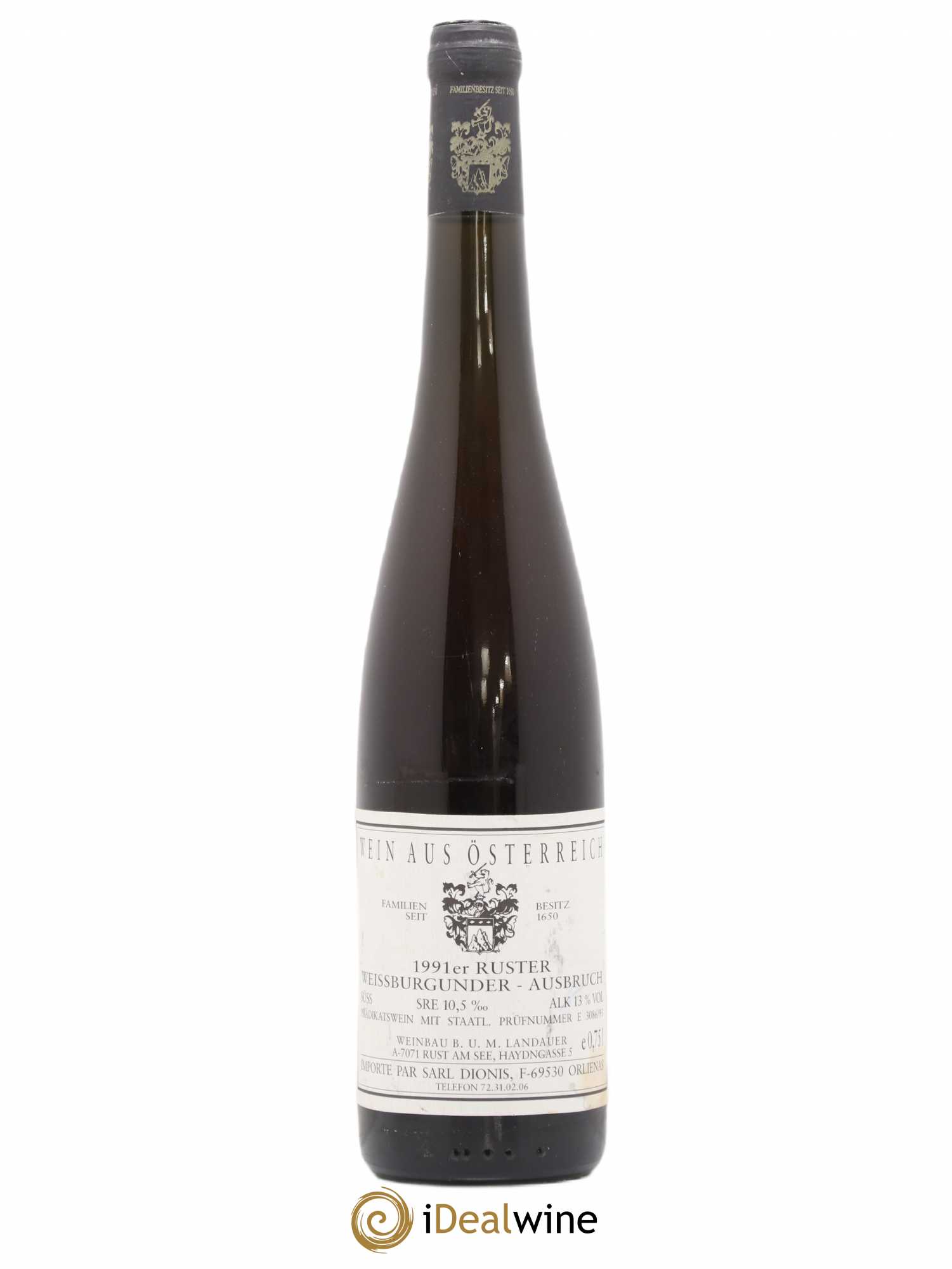 Autriche Weinbau Weissburgunderruster Ausbruch Landauer 1991 - Posten von 1 Flasche - 0