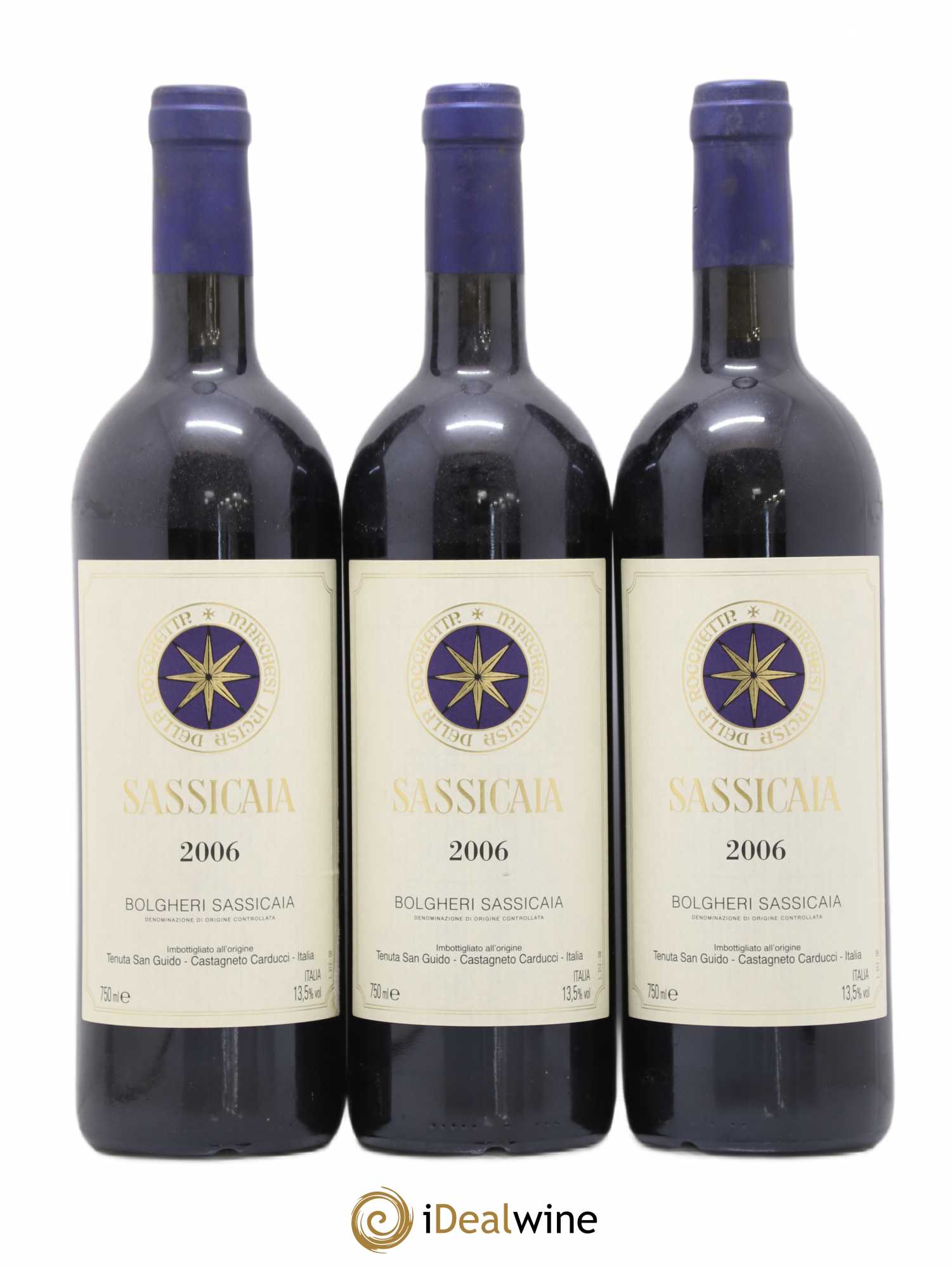 Bolgheri DOC Sassicaia Tenuta San Guido 2006 - Lot de 3 bouteilles - 0