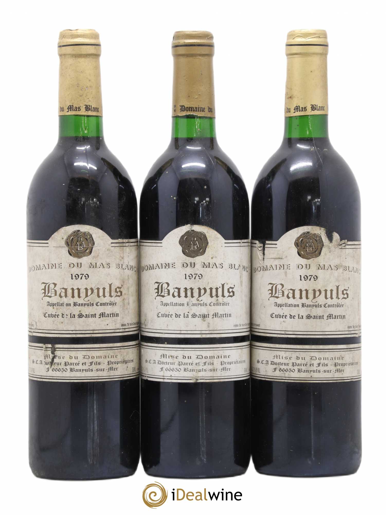 Banyuls Cuvée de la Saint Martin Domaine du Mas Blanc 1979 - Lot de 3 bouteilles - 0