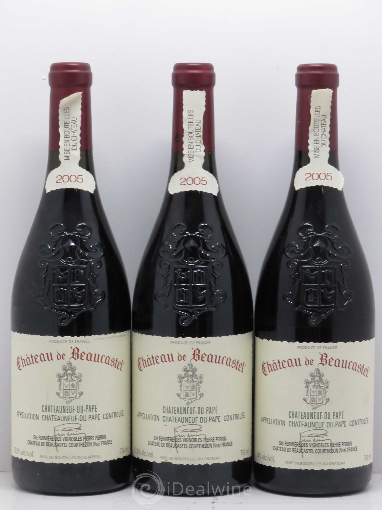 Châteauneuf-du-Pape Château de Beaucastel Famille Perrin 2005 - Lot de 3 bouteilles - 0