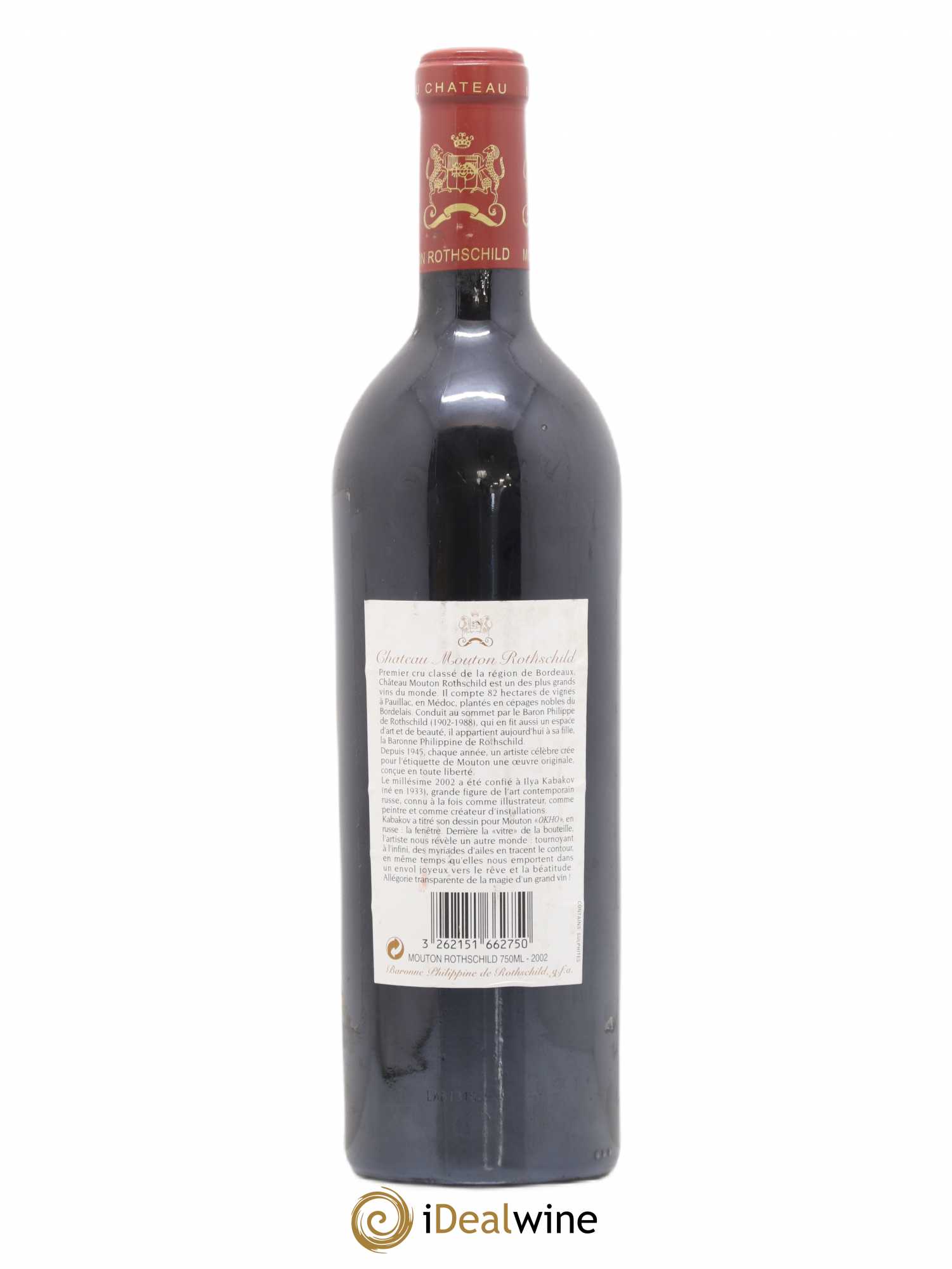 Château Mouton Rothschild 1er Grand Cru Classé 2002 - Lot de 1 bouteille - 1