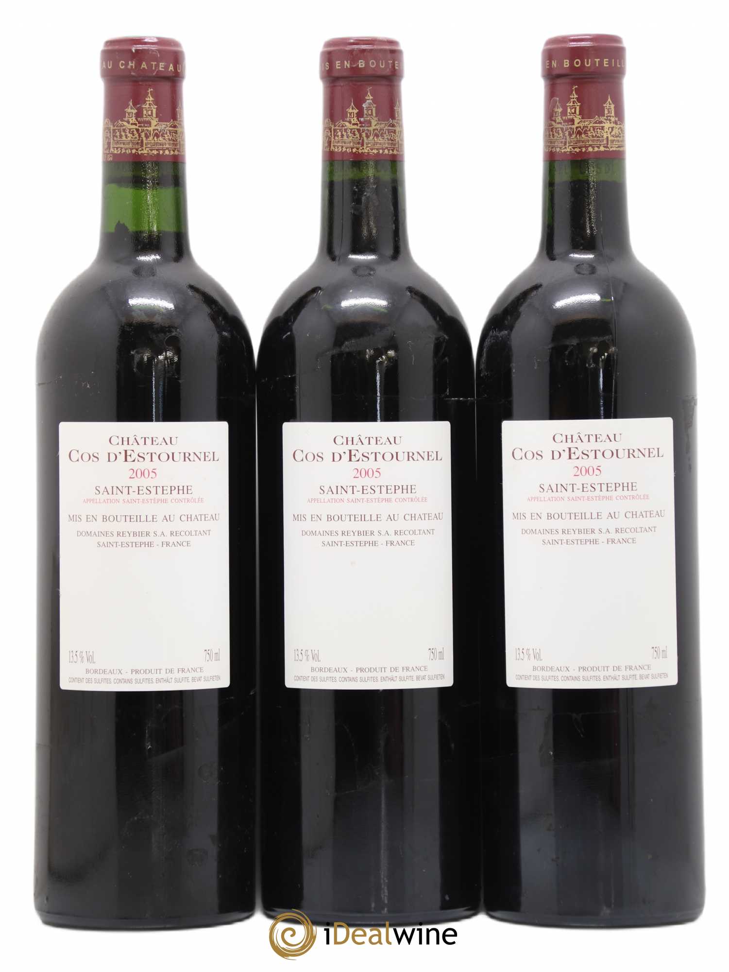 Cos d'Estournel 2ème Grand Cru Classé 2005 - Lot of 3 bottles - 1