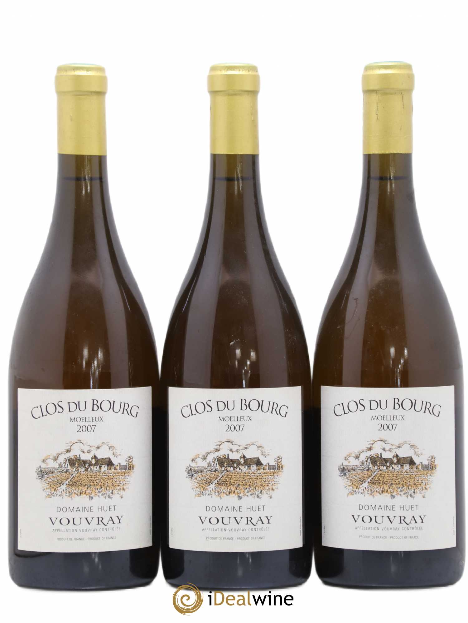 Vouvray Clos du Bourg Moelleux Domaine Huet 2007 - Lotto di 3 bottiglie - 0