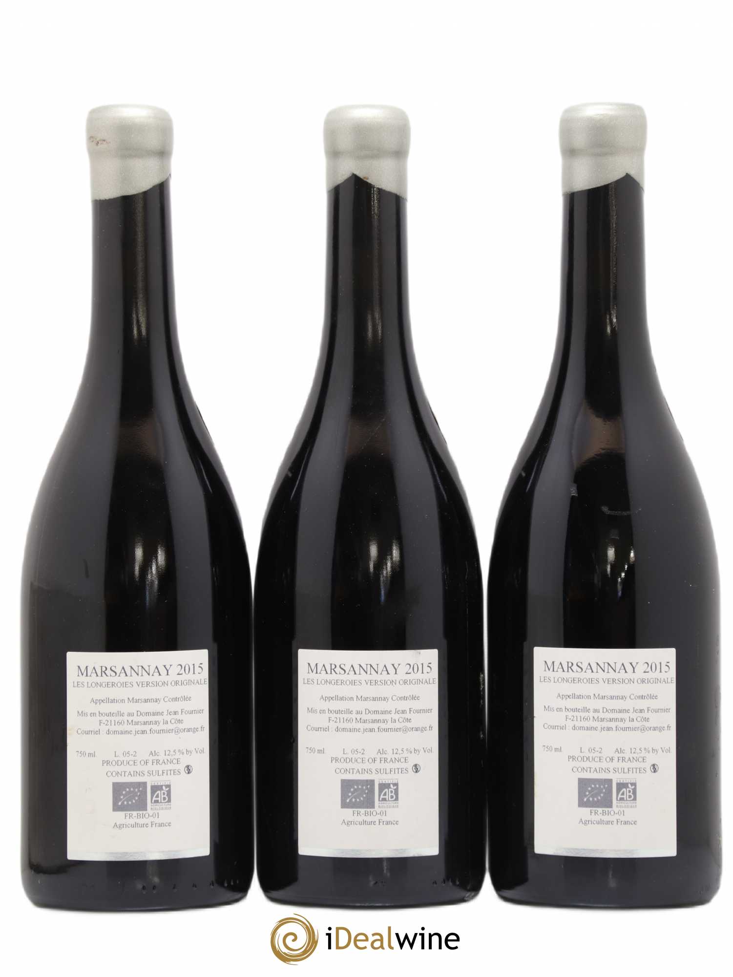Marsannay Les Longeroies Jean Fournier (Domaine) V.O. 2015 - Lot de 3 bouteilles - 1