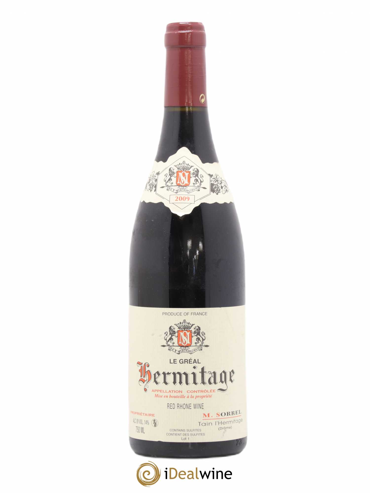 Hermitage Le Gréal Marc Sorrel 2009 - Lot de 1 bouteille - 0