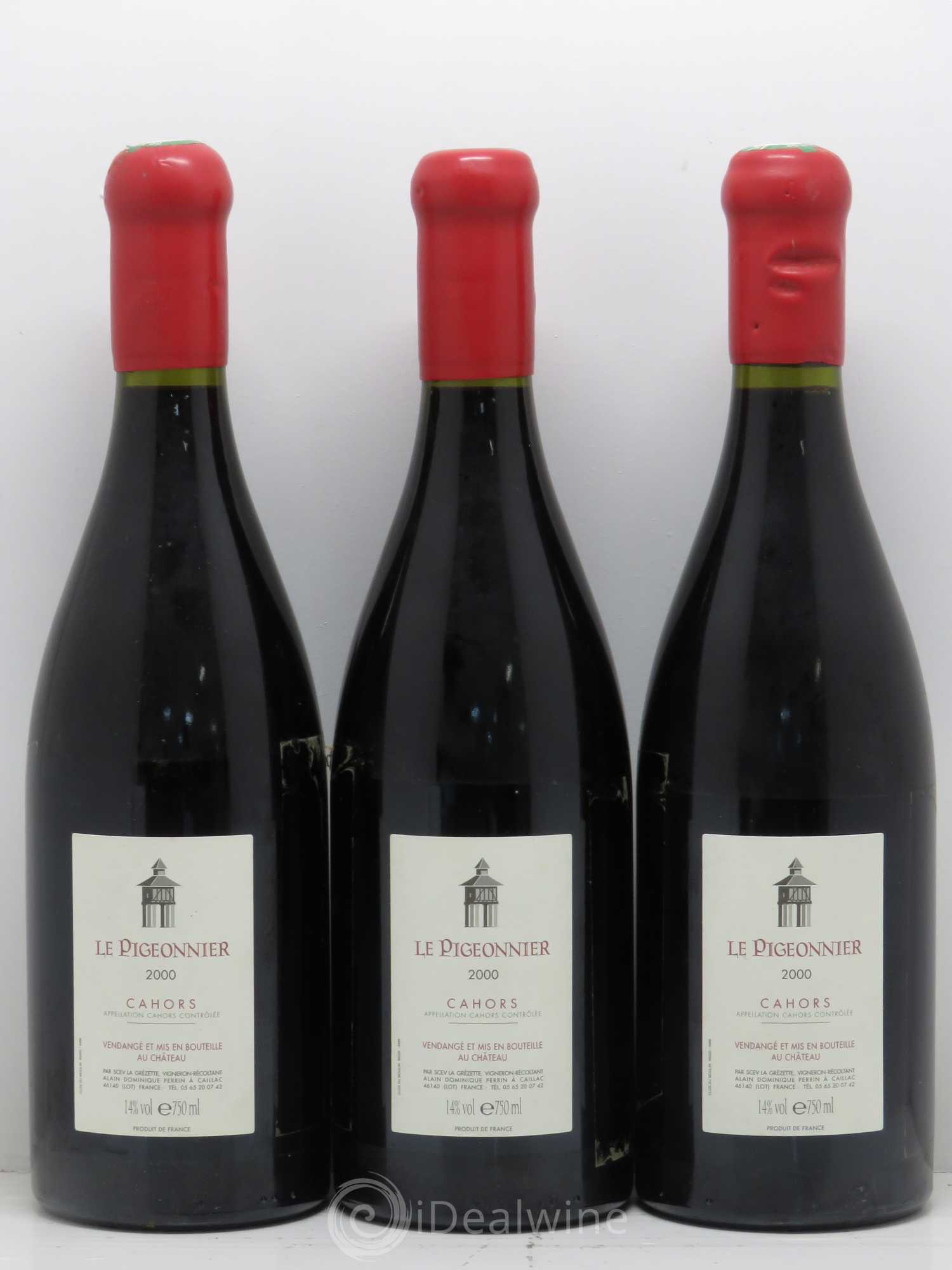 Cahors Château Lagrezette Le Pigeonnier Alain Dominique Perrin 2000 - Lot de 3 bouteilles - 1