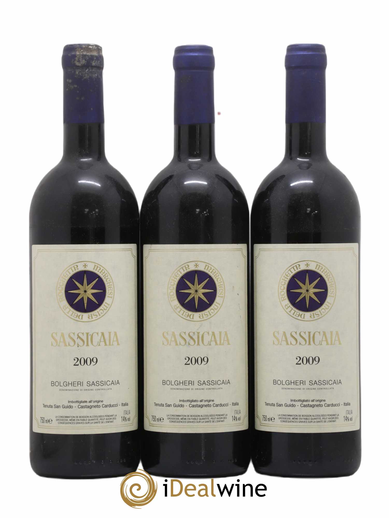 Bolgheri DOC Sassicaia Tenuta San Guido 2009 - Lot de 3 bouteilles - 0