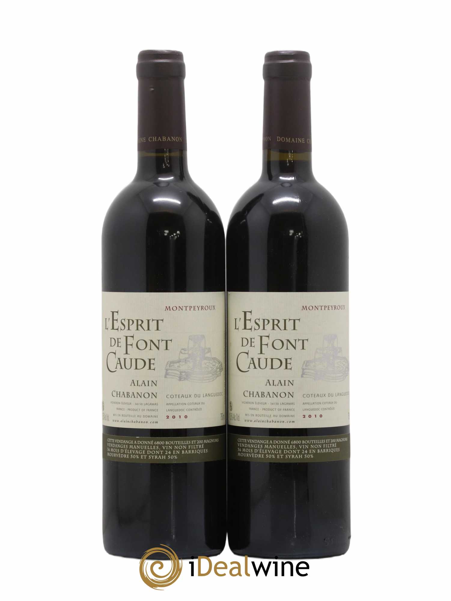 Languedoc Montpeyroux Alain Chabanon (Domaine) L'Esprit de Font Caude 2010 - Lotto di 2 bottiglie - 0