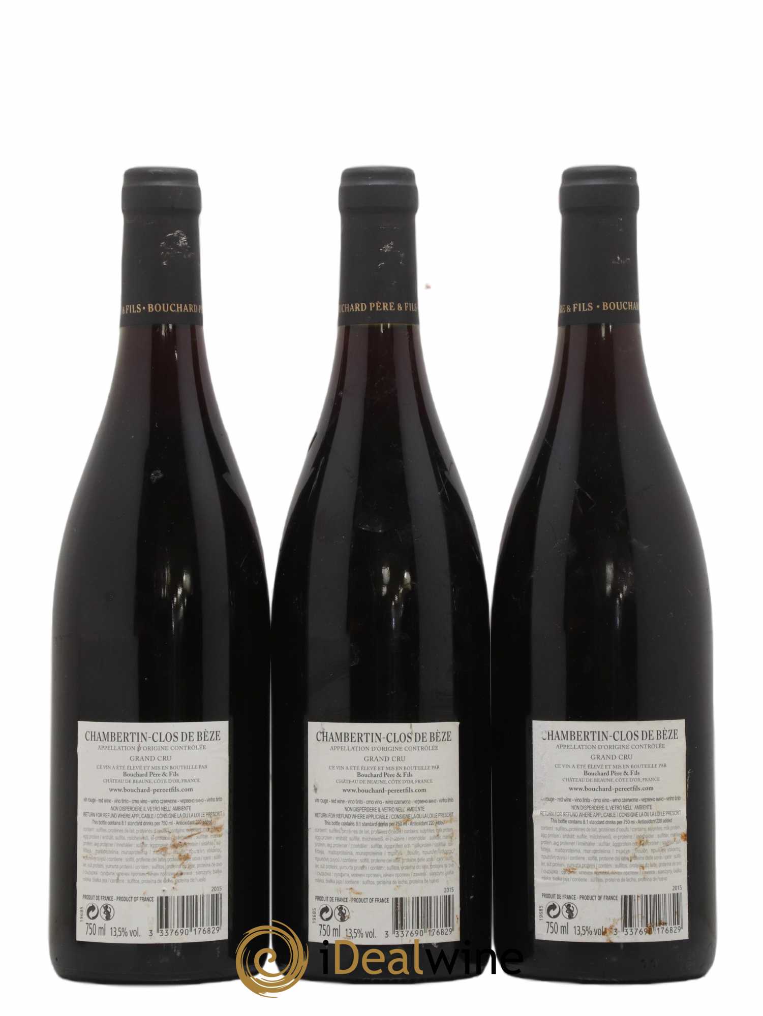 Chambertin Clos de Bèze Grand Cru Bouchard Père & Fils 2015 - Lot de 3 bouteilles - 1