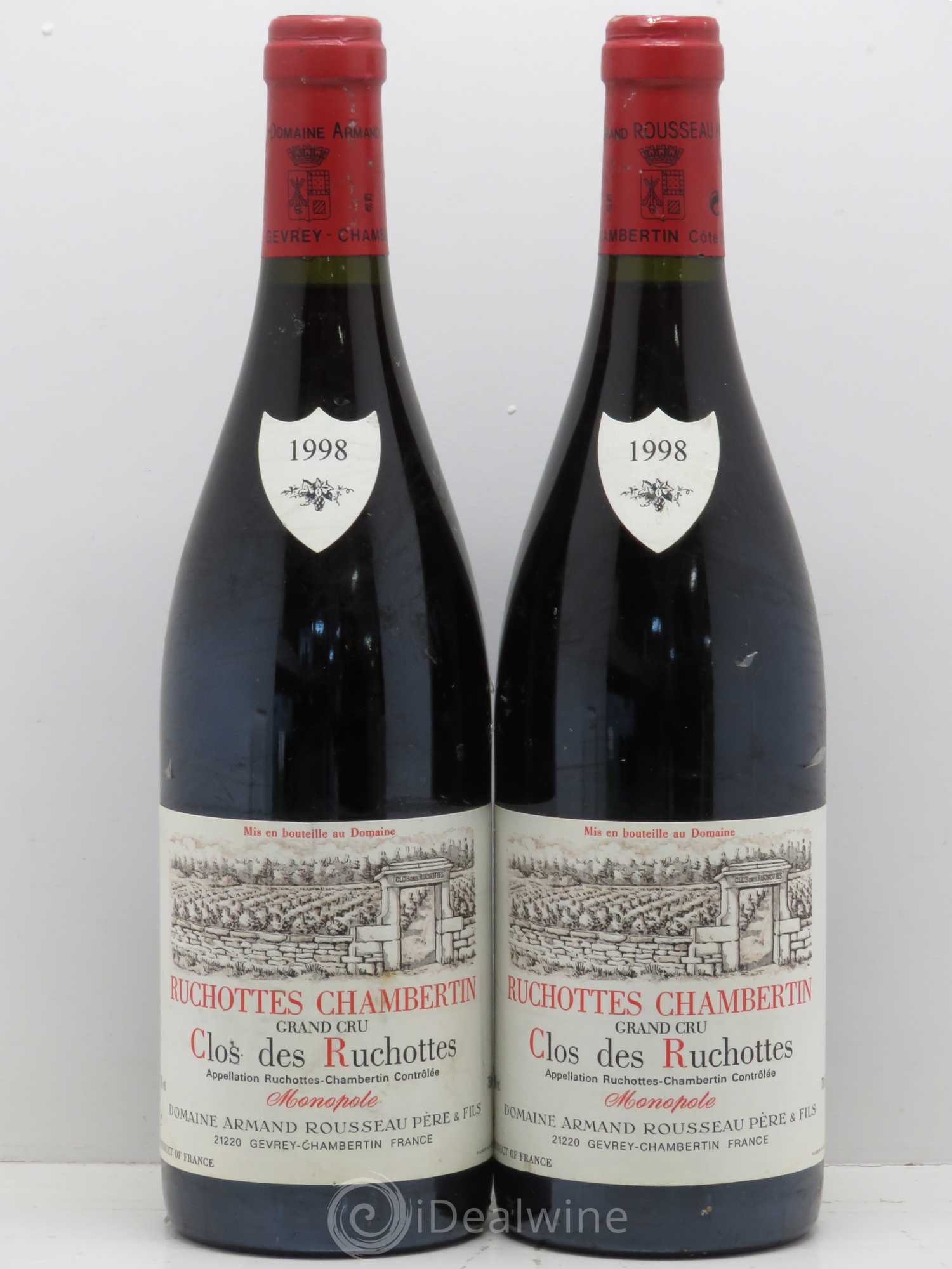 Ruchottes-Chambertin Grand Cru Clos des Ruchottes Armand Rousseau (Domaine) 1998 - Lotto di 2 bottiglie - 0