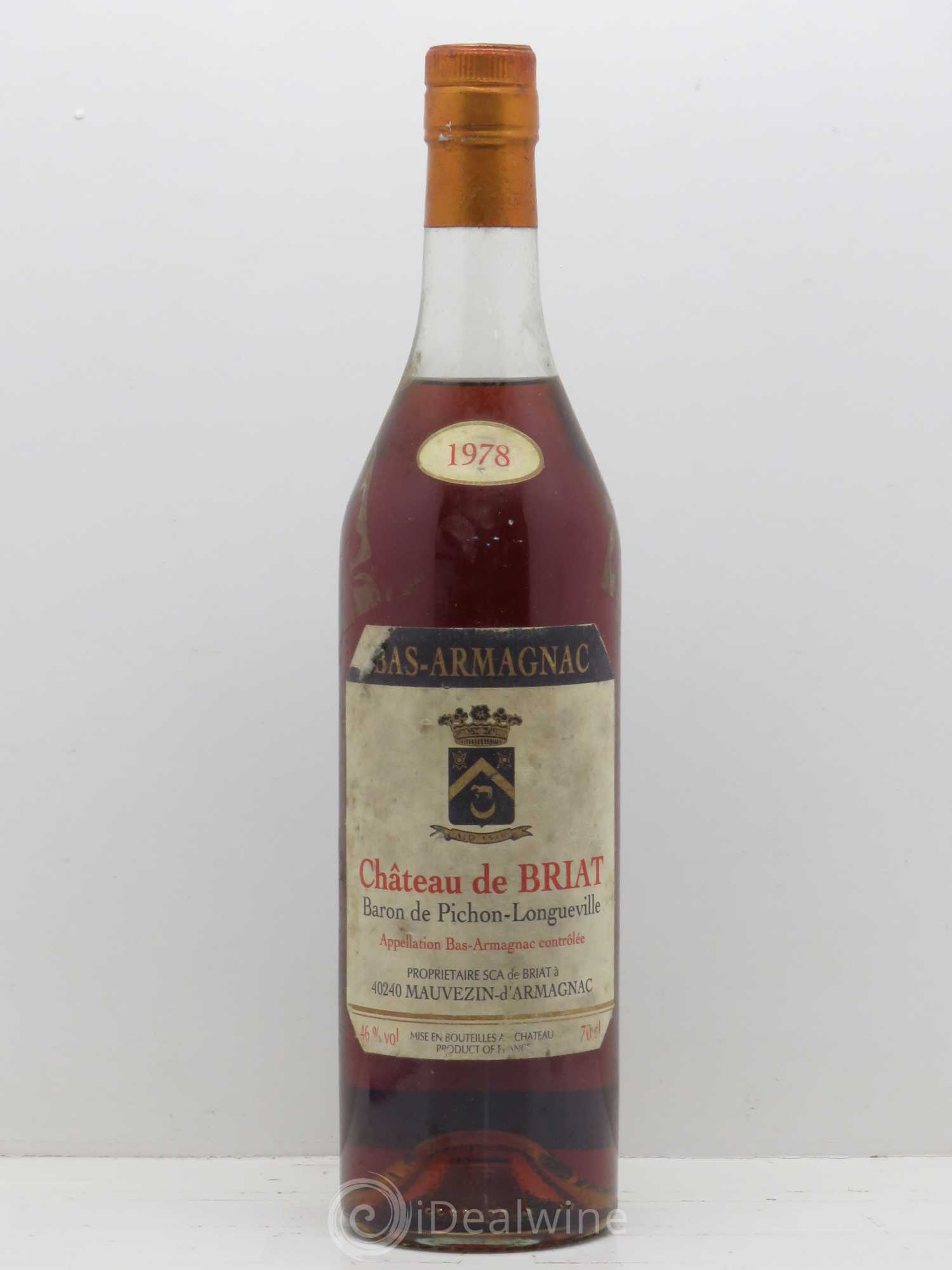Bas-Armagnac Château de Briat 1978 - Posten von 1 Flasche - 0