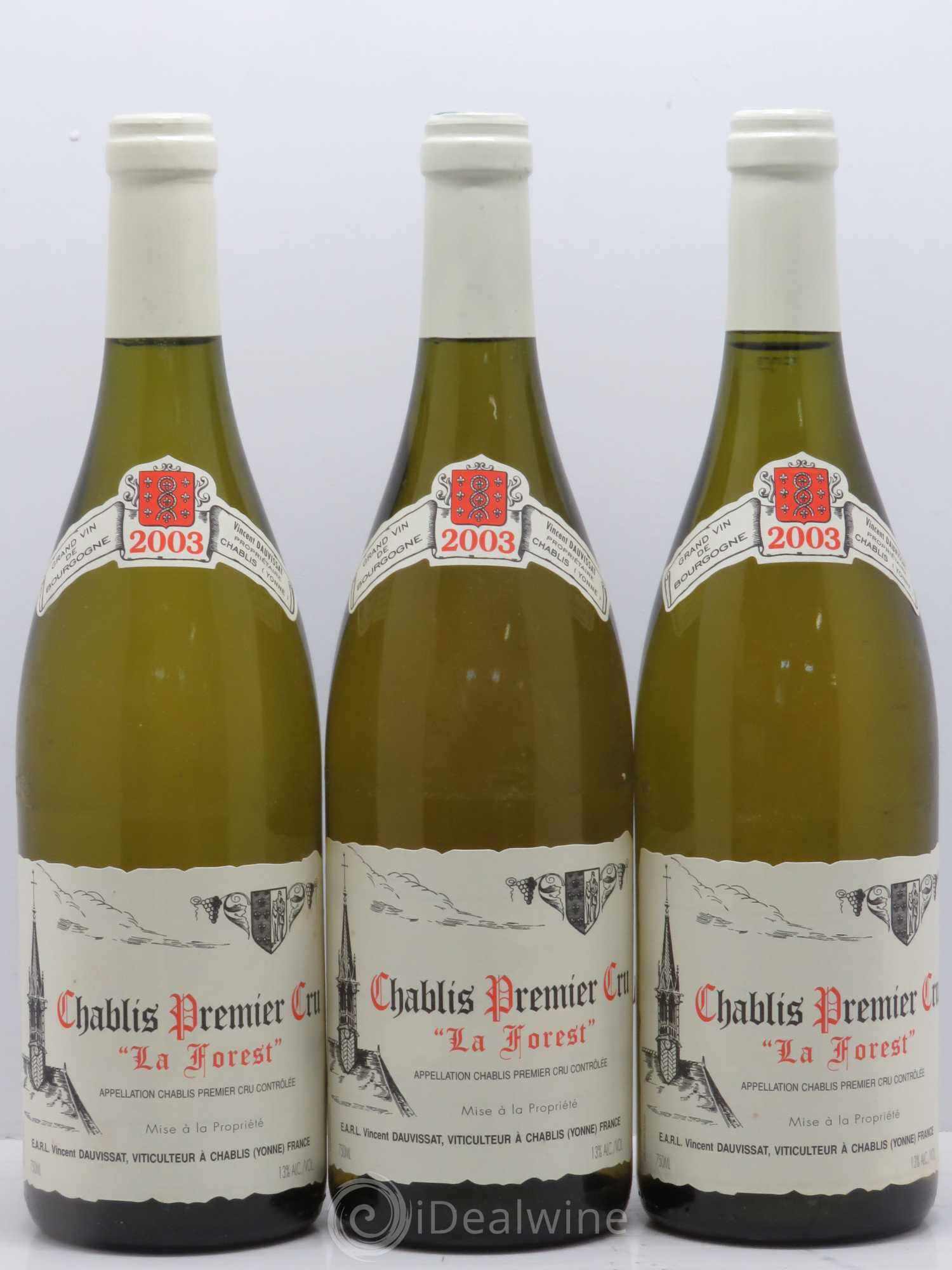 Chablis 1er Cru La Forest Vincent Dauvissat (Domaine) 2003 - Lot de 3 bouteilles - 0