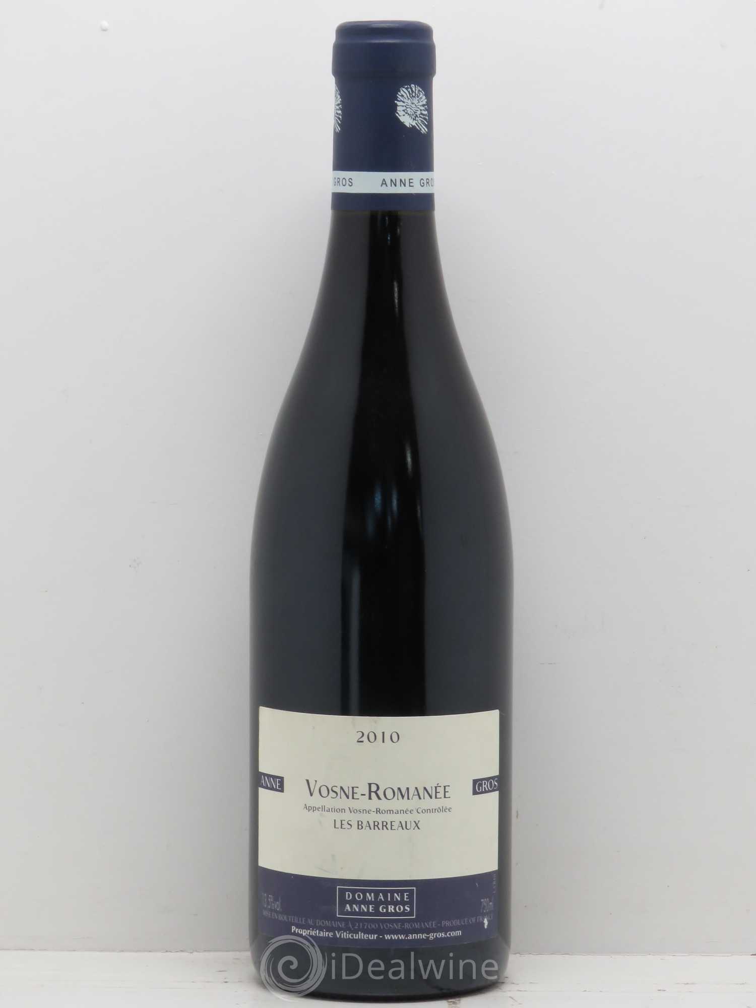 Vosne-Romanée Les Barreaux Anne Gros 2010 - Lot de 1 bouteille - 0