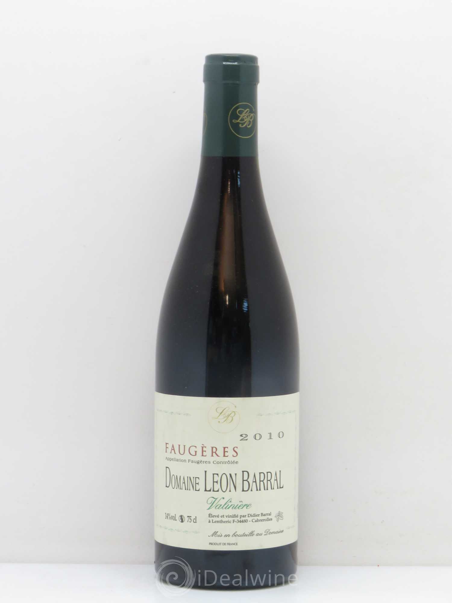 Faugères Valinière Domaine Léon Barral 2010 - Lot de 1 bouteille - 0