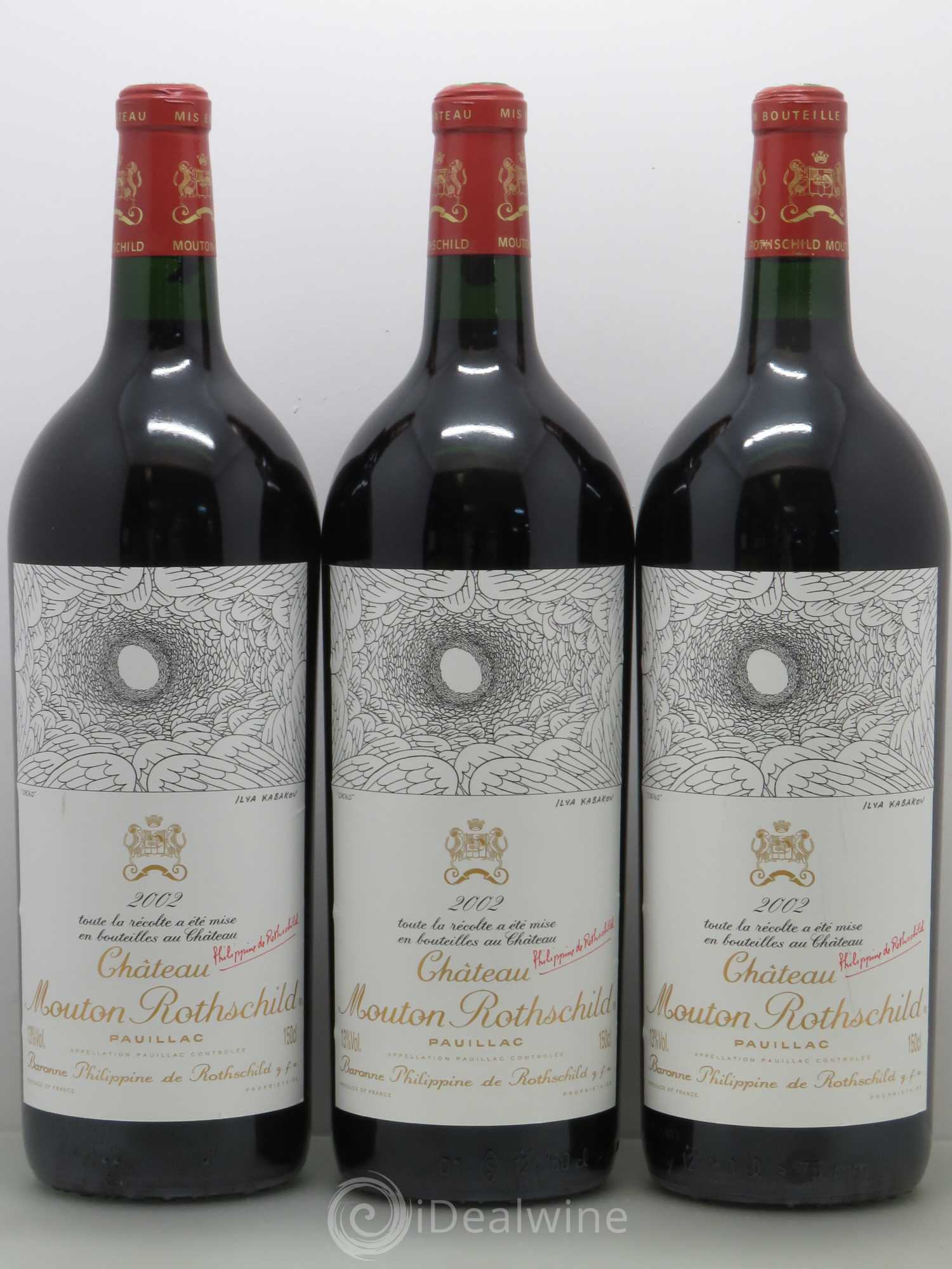 Château Mouton Rothschild 1er Grand Cru Classé 2002 - Lot de 6 magnums - 1