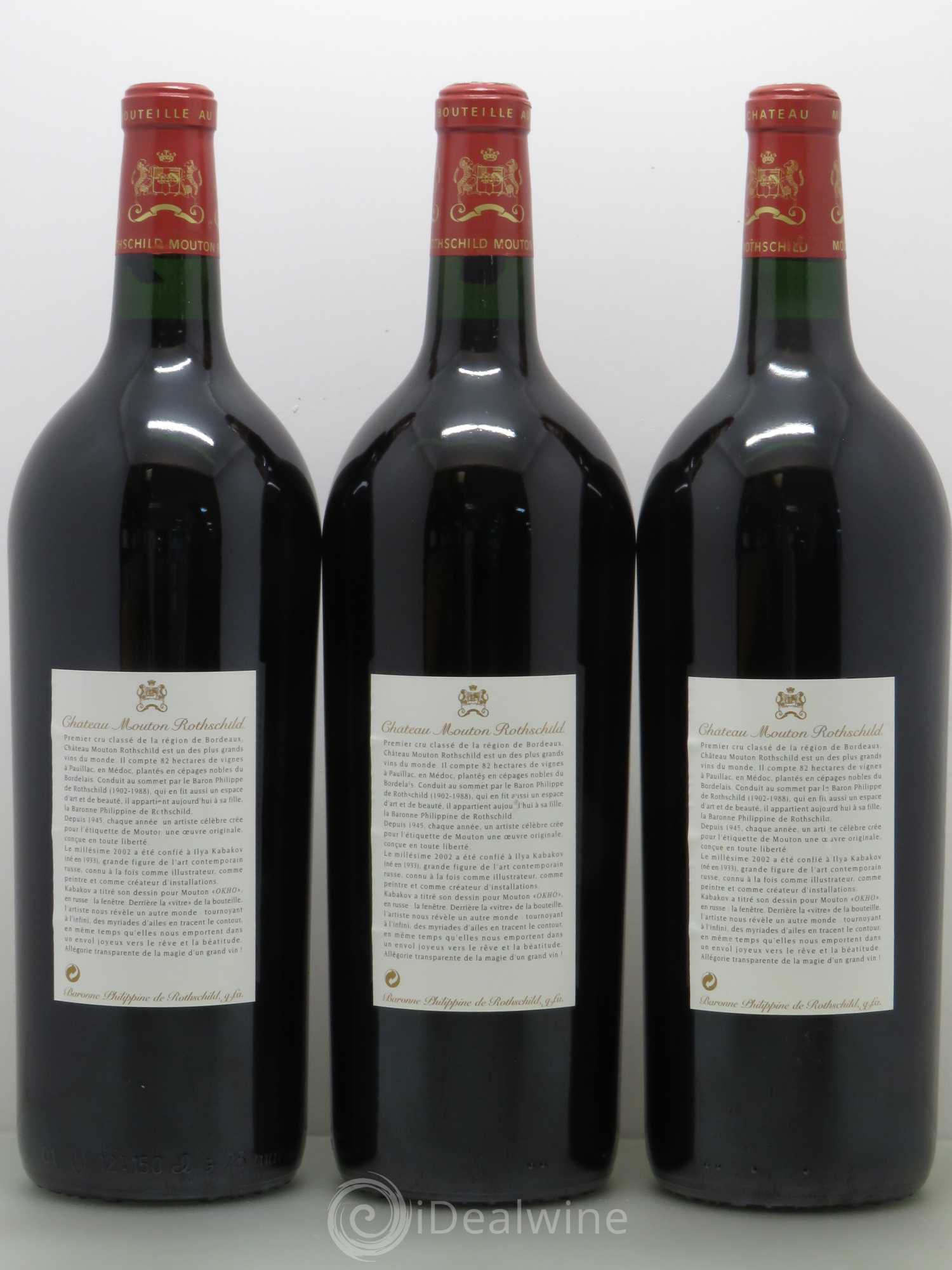 Château Mouton Rothschild 1er Grand Cru Classé 2002 - Lot de 6 magnums - 2