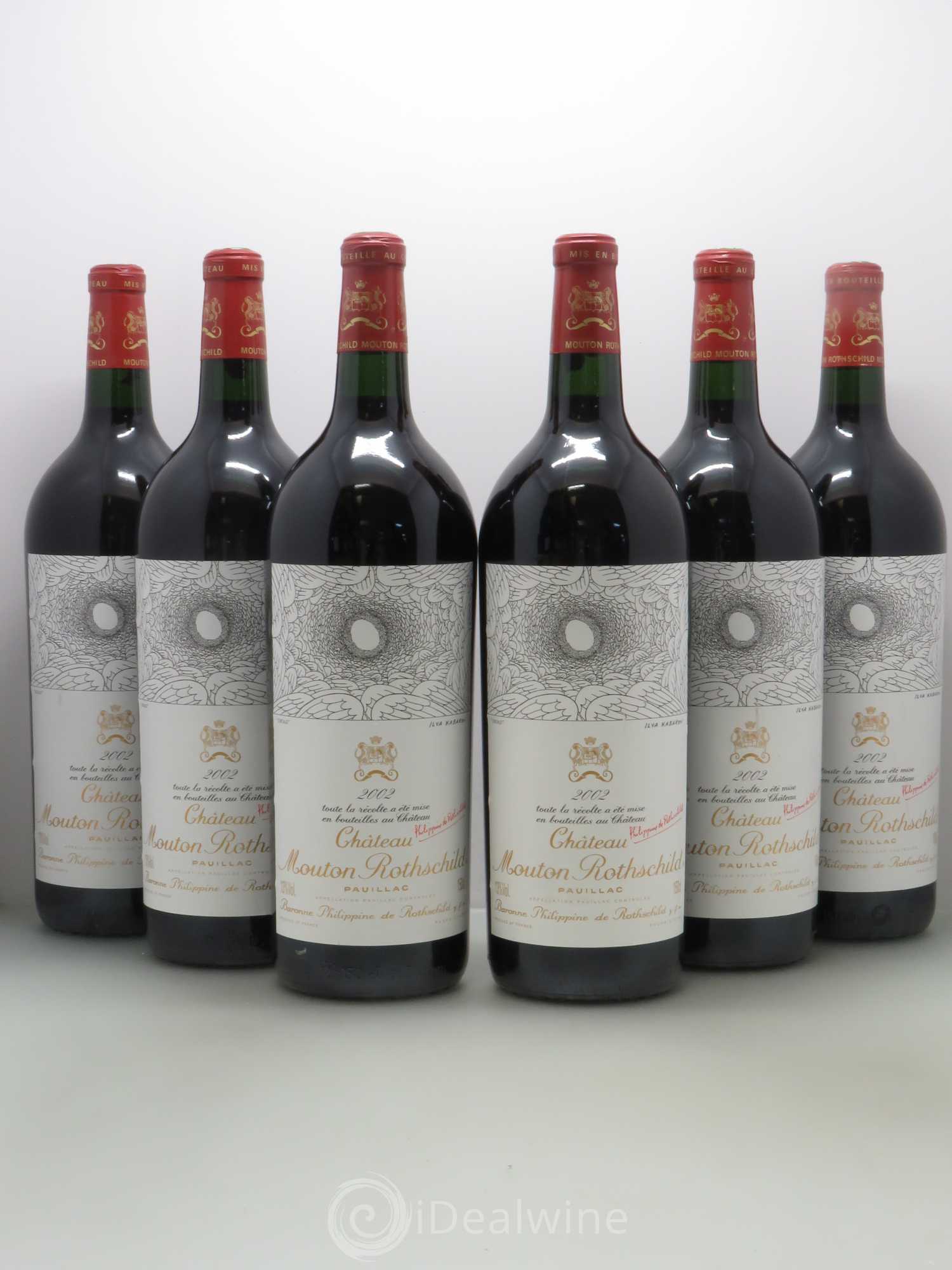 Château Mouton Rothschild 1er Grand Cru Classé 2002 - Lot de 6 magnums - 0