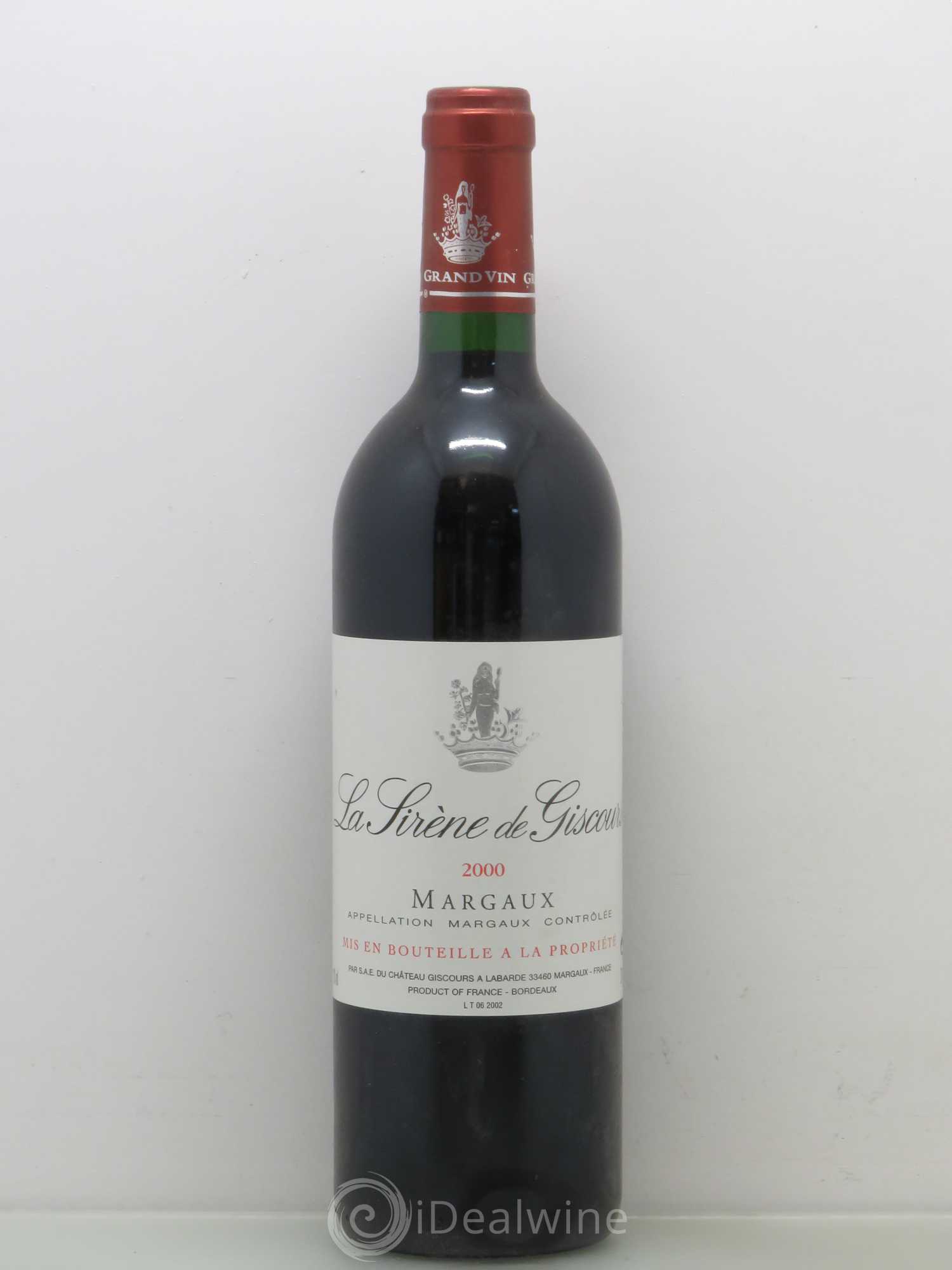 La Sirène de Giscours 2000 - Lot de 1 bouteille - 0