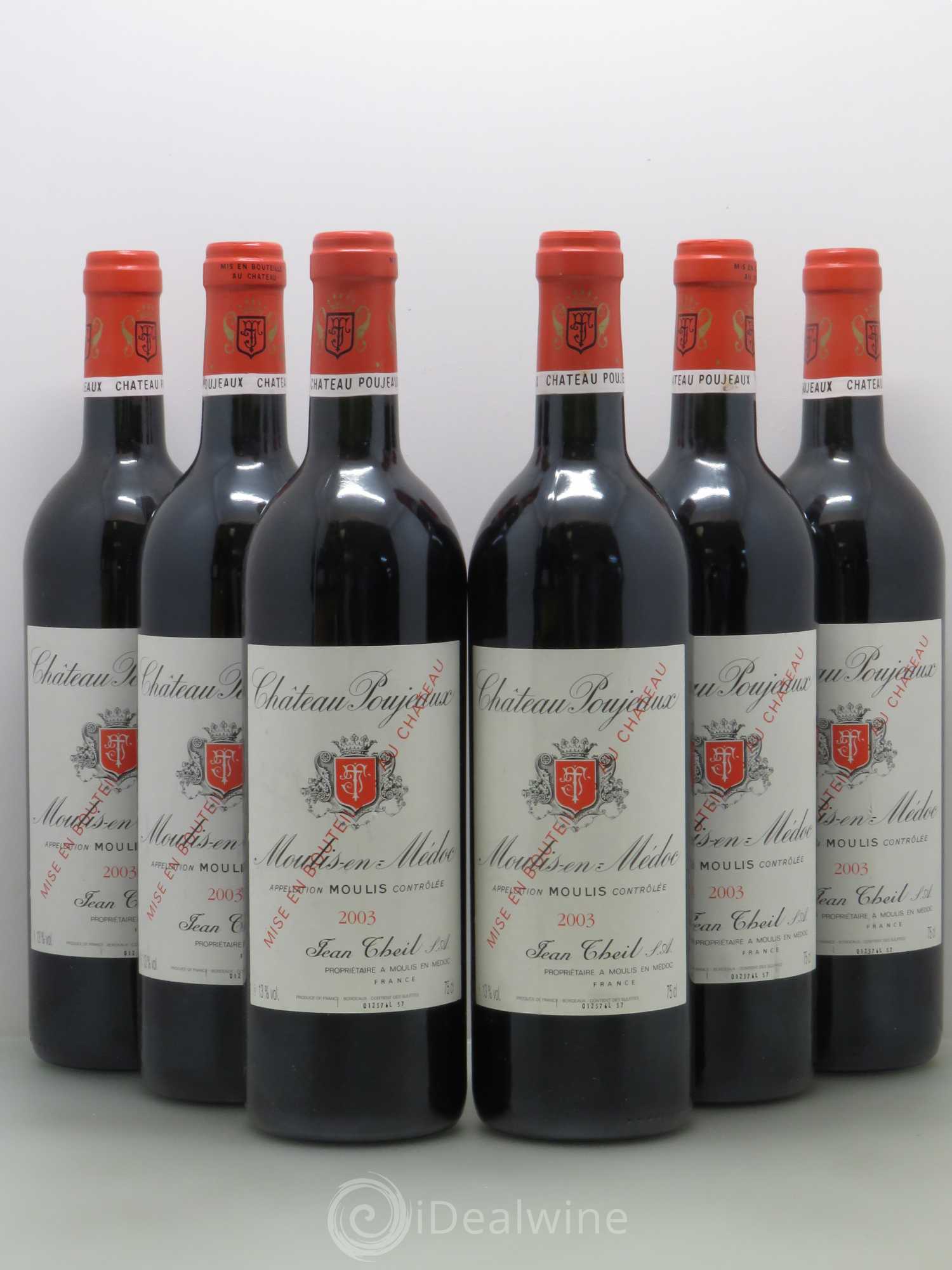 Château Poujeaux 2003 - Lot de 6 bouteilles - 0