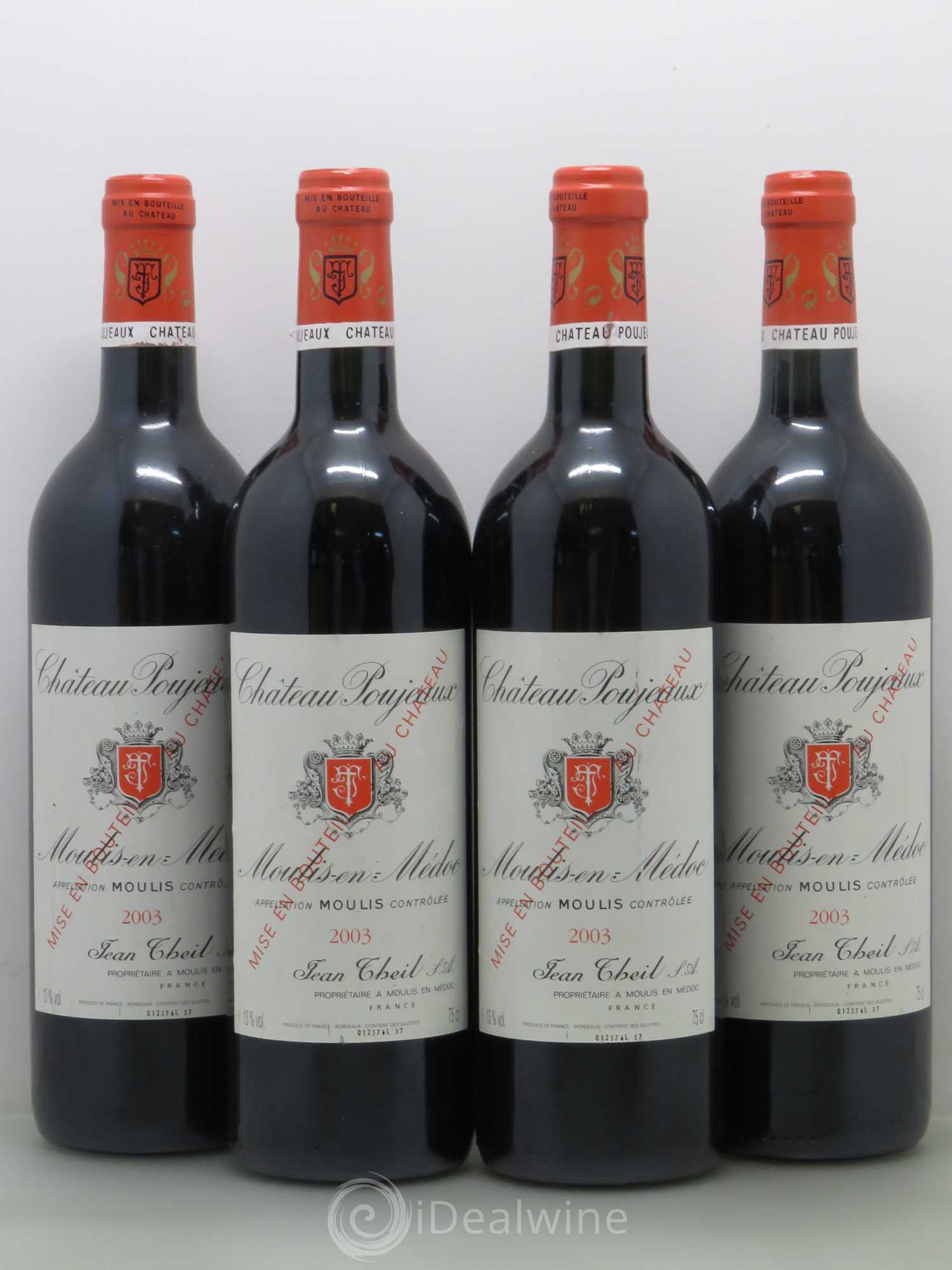 Château Poujeaux 2003 - Lot de 4 bouteilles - 0