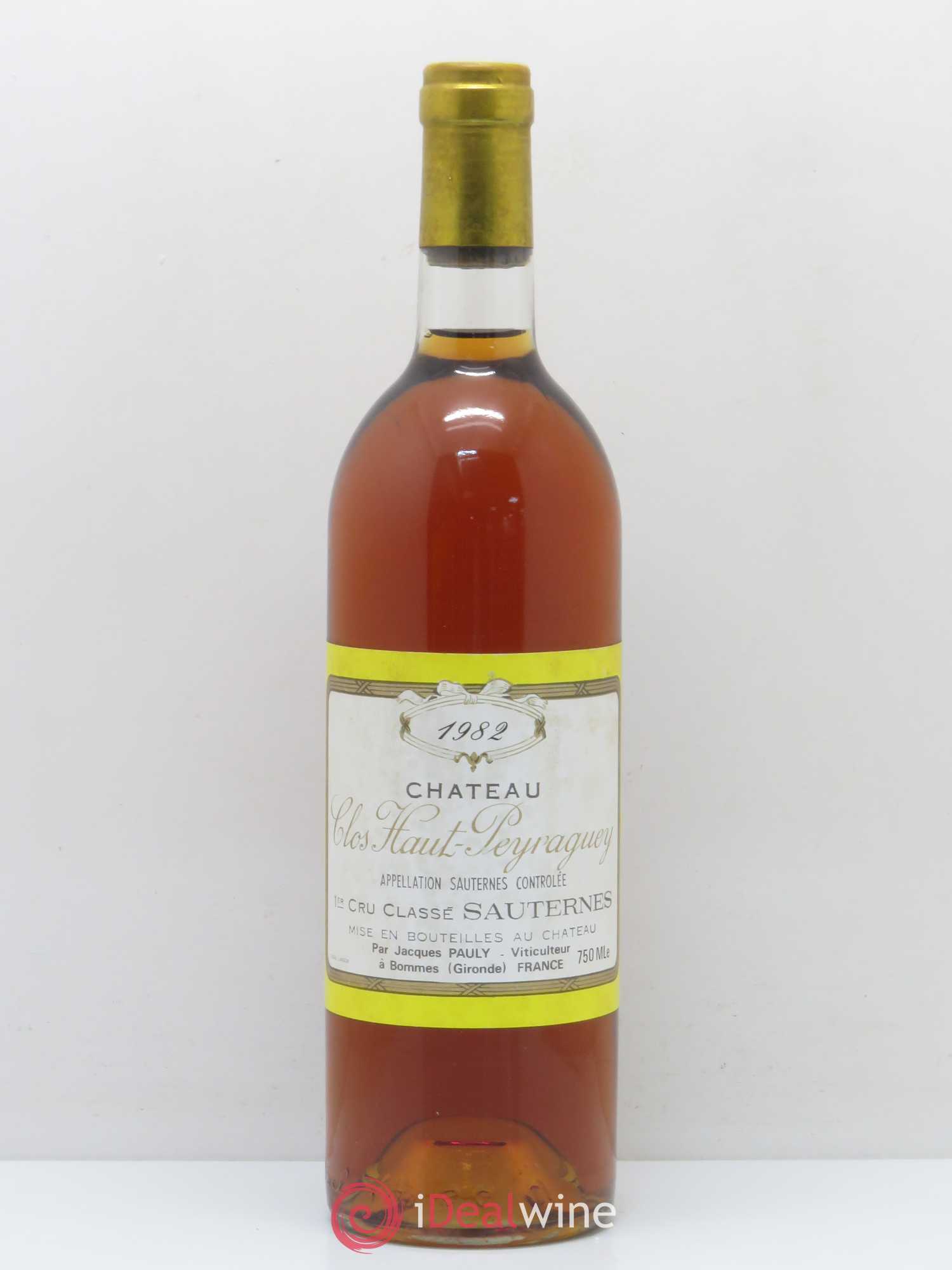 Clos Haut-Peyraguey 1er Grand Cru Classé 1982 - Lotto di 1 bottiglia - 0