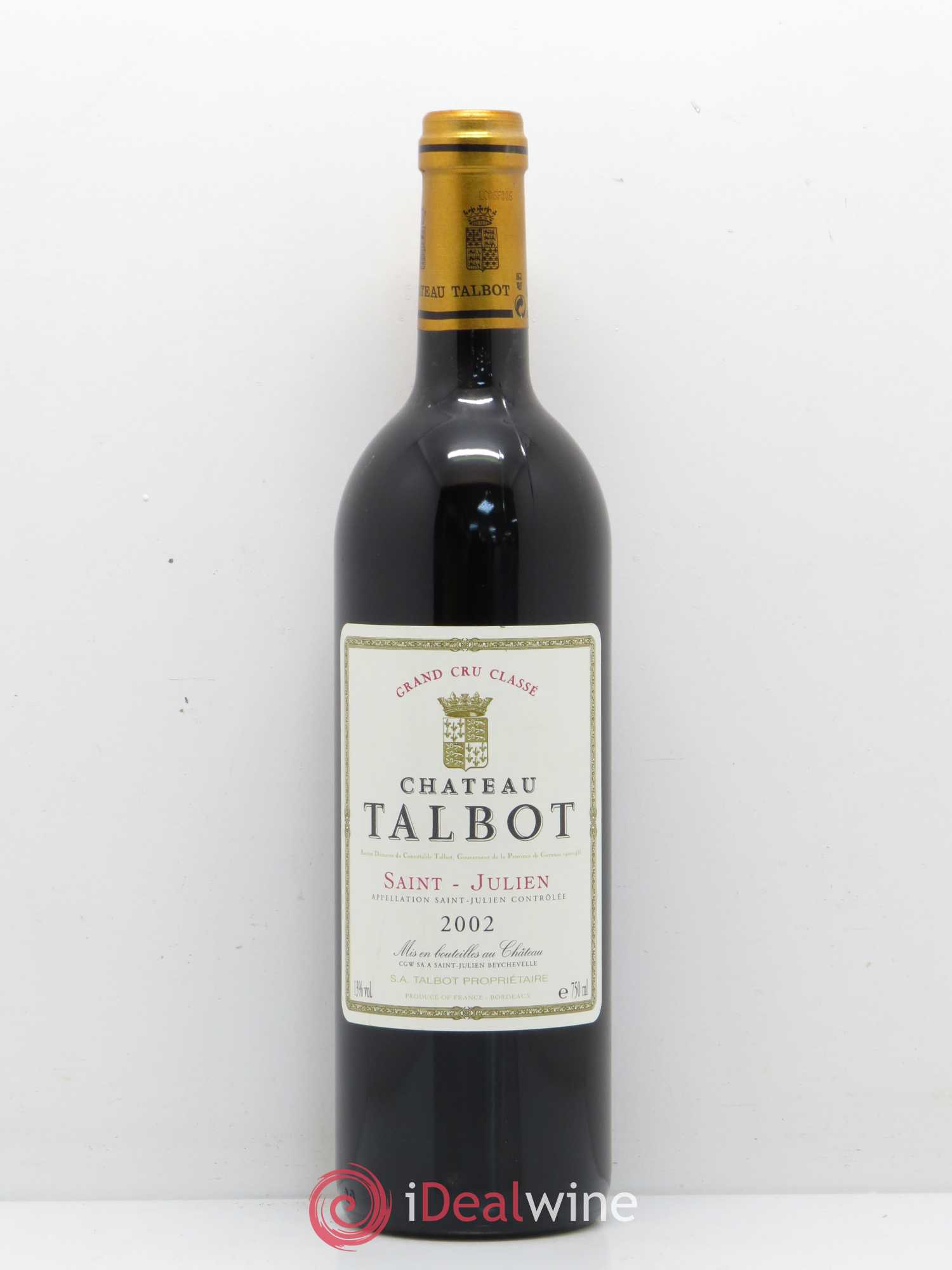 Château Talbot 4ème Grand Cru Classé 2002 - Lot de 1 bouteille - 0