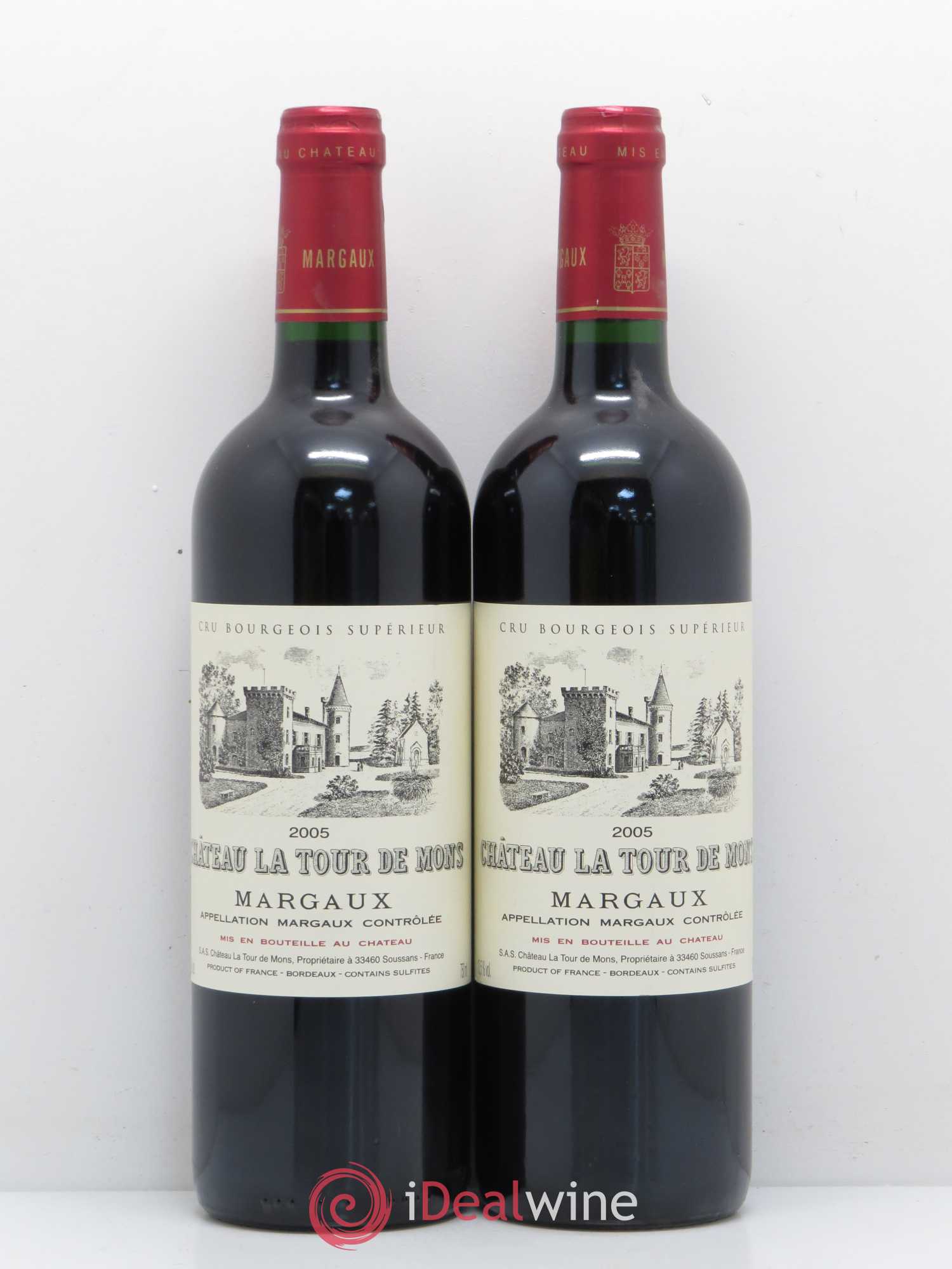 Château la Tour de Mons Cru Bourgeois 2005 - Lot de 2 bouteilles - 0