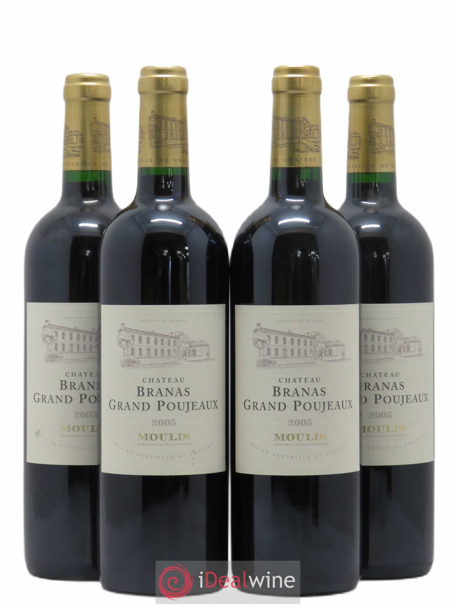 Château Branas Grand Poujeaux Cru Bourgeois 2005 - Lot de 4 bouteilles - 0